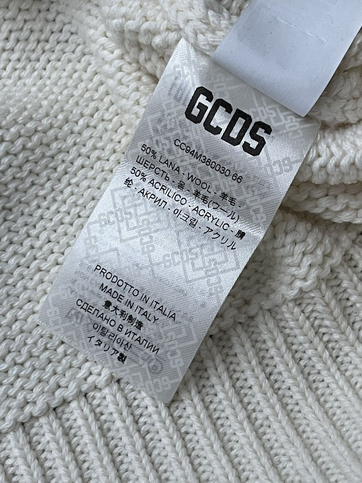 GCDS !DS! AW23 GCDS Logo Cream Turtleneck Sweater Size US M / EU 48-50 / 2 - 20 Thumbnail