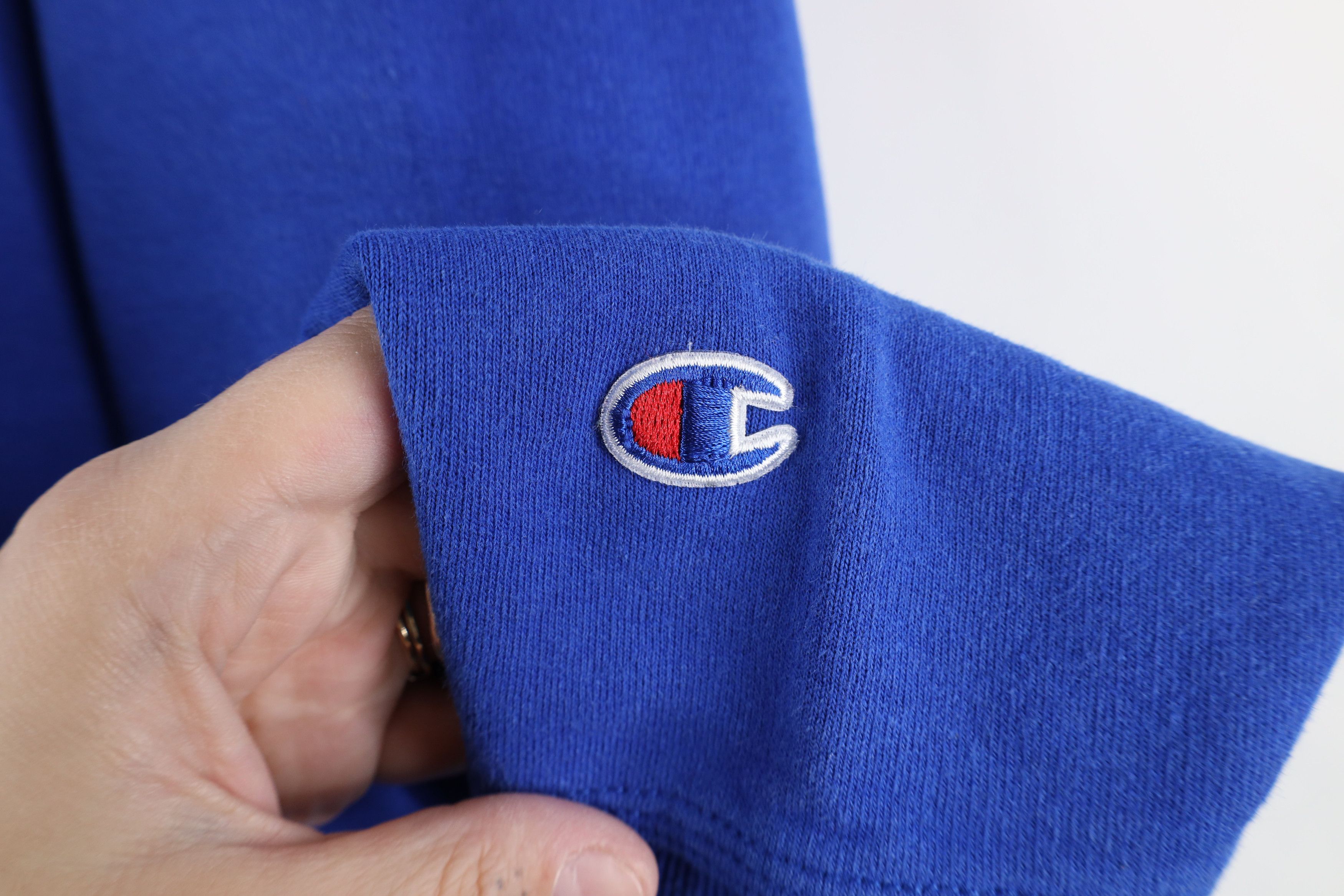 Champion × Vintage Vintage Champion Monochrome Hoodie Sweatshirt Royal Blue Size US L / EU 52-54 / 3 - 4 Thumbnail