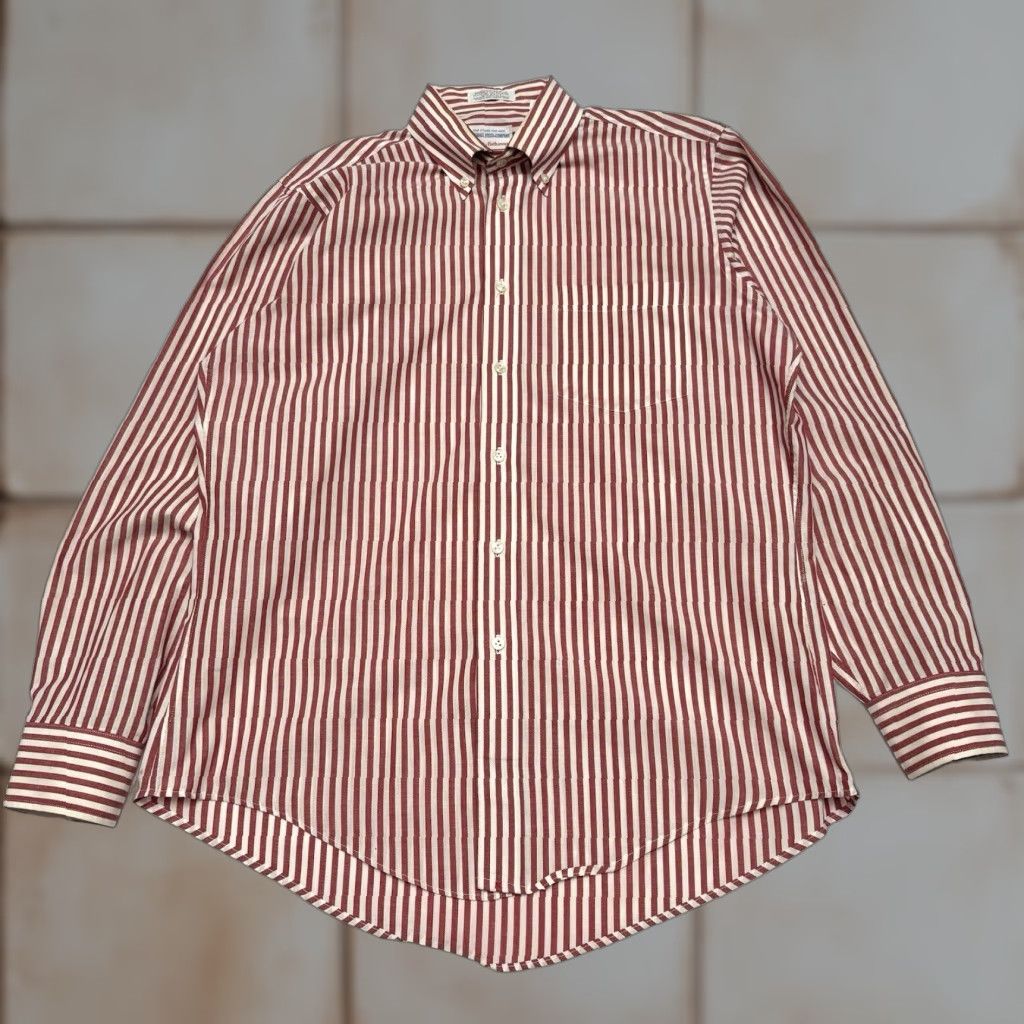 Vintage VINTAGE Marshall Field & Co True 50s Small English Poplin Long Sleeve Shirt S Orange Cotton Sanforized United States Mens Size US S / EU 44-46 / 1 - 1 Thumbnail