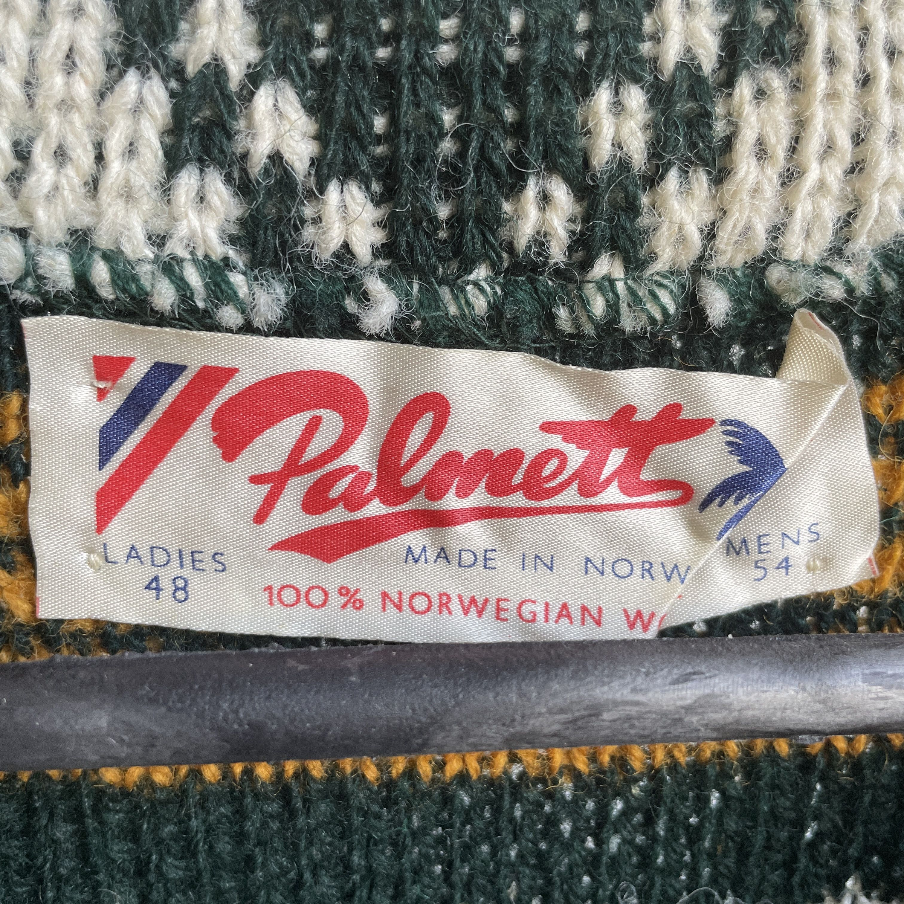 Vintage Palmett Vintage 90's Unisex Norwegian Pattern Wool Sweater Size US L / EU 52-54 / 3 - 5 Thumbnail