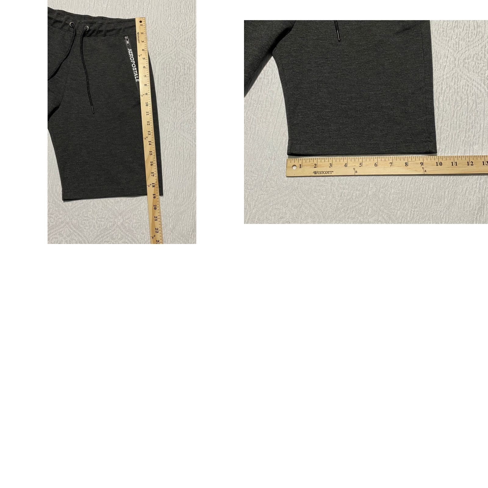 Vintage Aéropostale Mens S Gray Knit Sweat Shorts Zipper Pockets Athletic Gym Casual Size US 28 / EU 44 - 8 Thumbnail