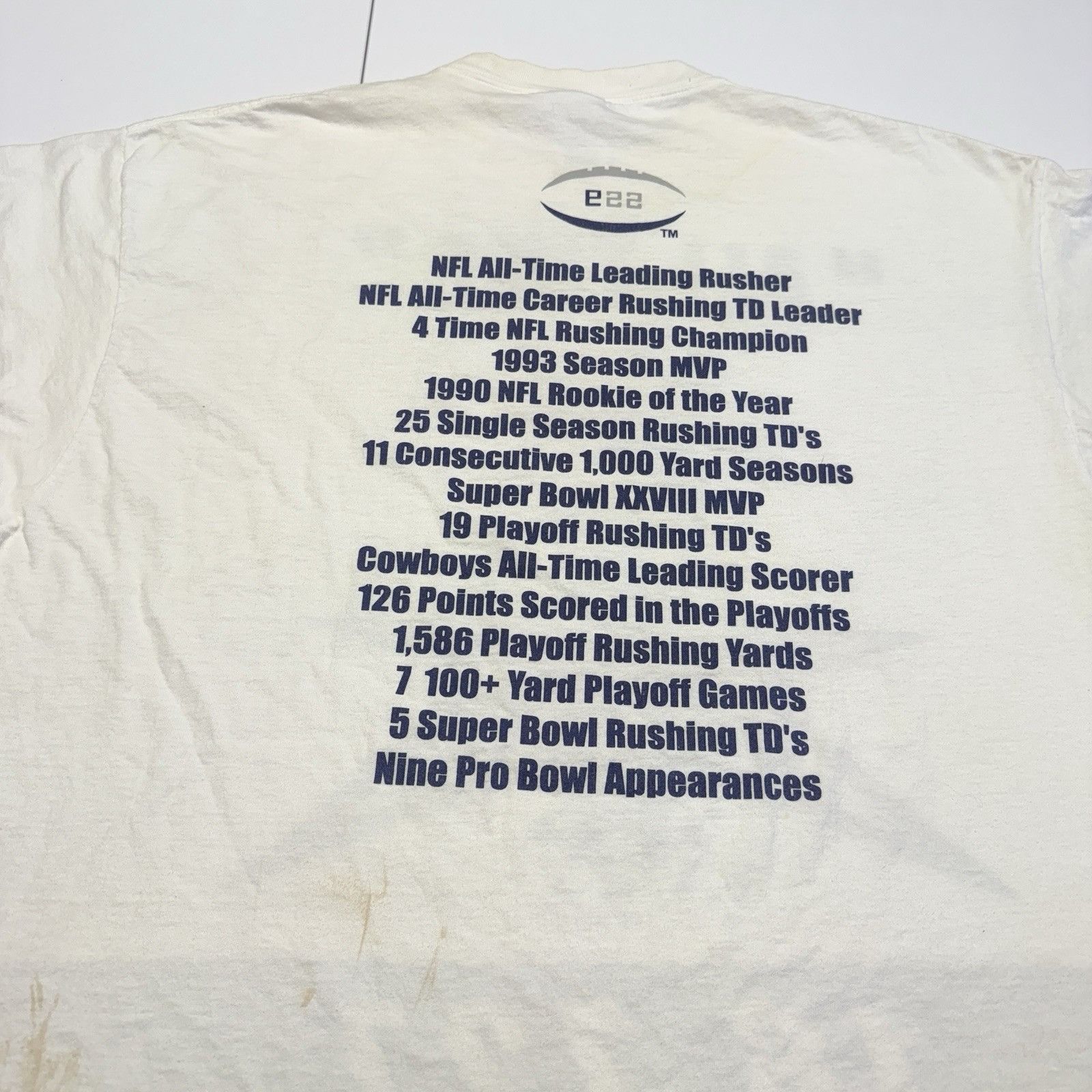 NFL × Reebok × Vintage Vintage Emmitt Smith Dallas Cowboys T Shirt Mens XL White Re Size US XL / EU 56 / 4 - 13 Thumbnail