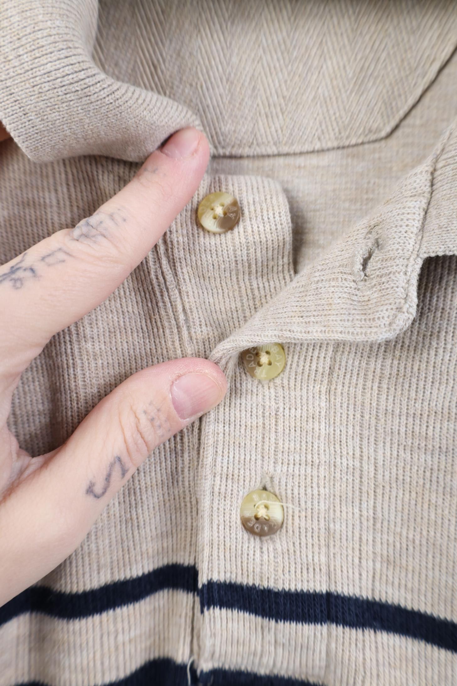Vintage Vintage 90s Streetwear Block Ribbed Knit Long Sleeve Polo Size US XL / EU 56 / 4 - 4 Thumbnail