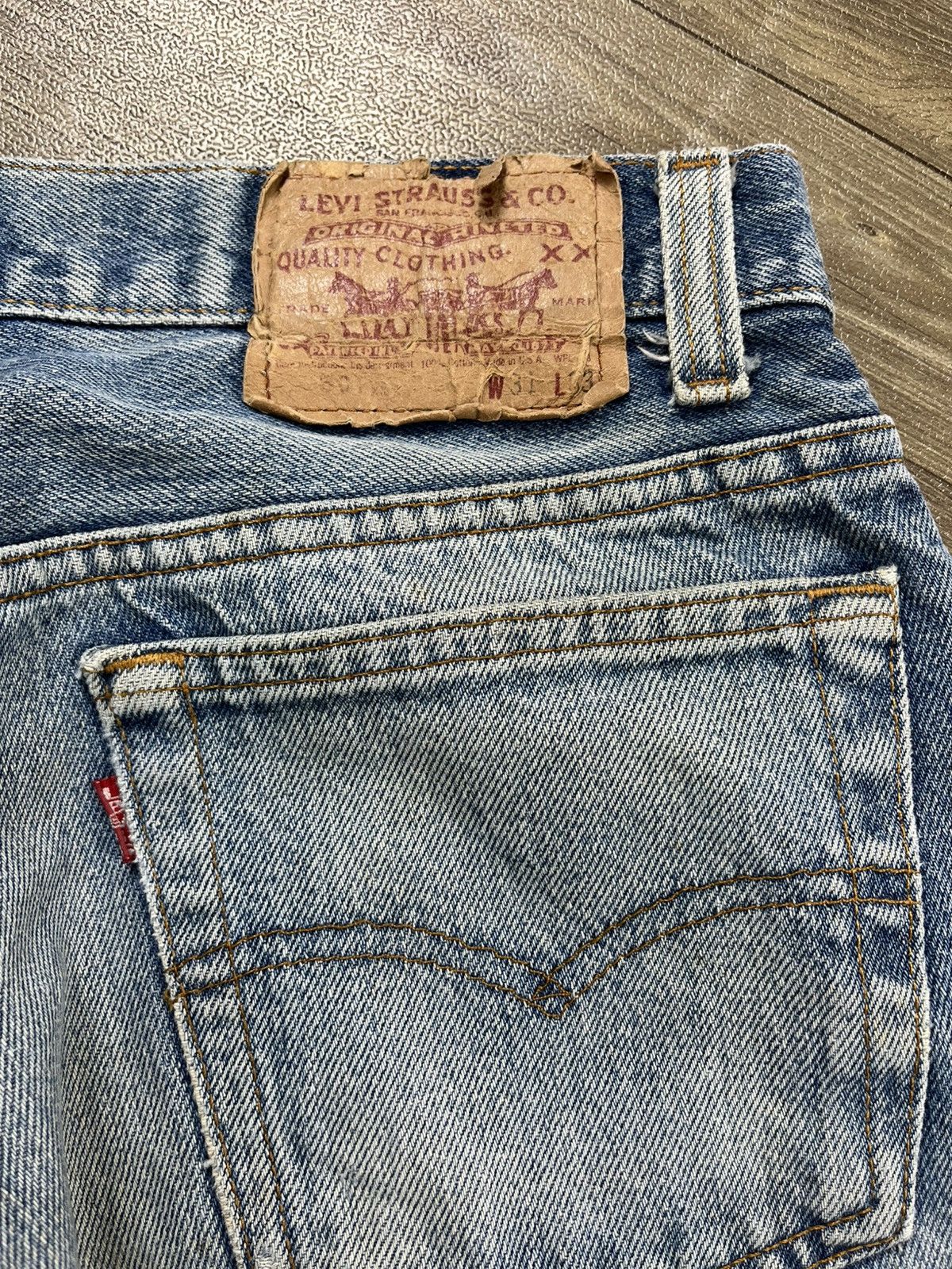 Levi's Vintage Clothing 🇺🇸1990s Vintage Levis 501 31x33 Straight Leg Blue Jeans Size US 29 - 16 Thumbnail