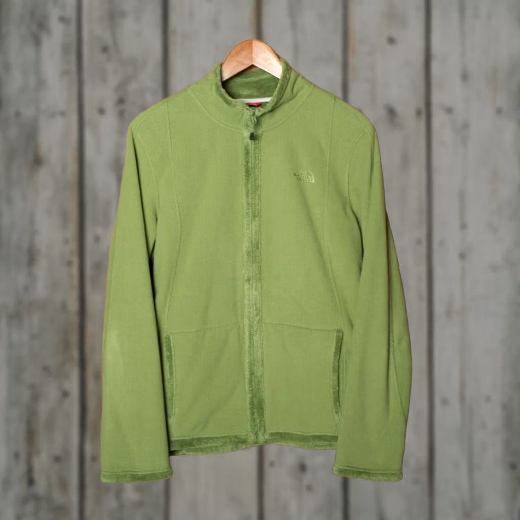 The North Face THE NORTH FACE Lime Green Full Zip Fleece Jacket Women's L/XL Size Regular Zip color Green Adult Womens Jacket Size L / US 10 / IT 46 - 1 Thumbnail