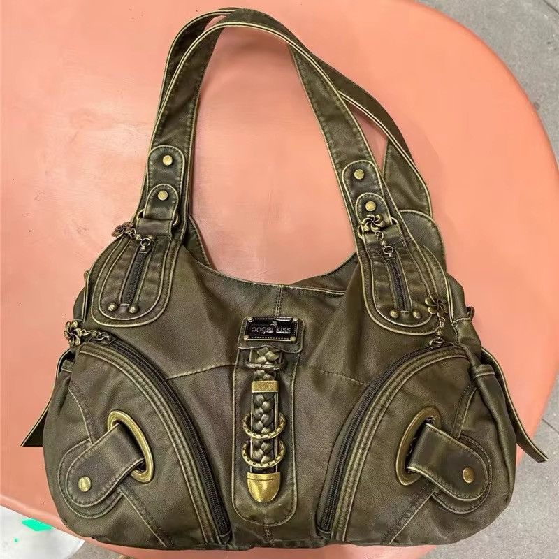 Other Washed Y2K Retro Vintage Shoulder Capacity Harajuku Bag Size ONE SIZE - 6 Thumbnail