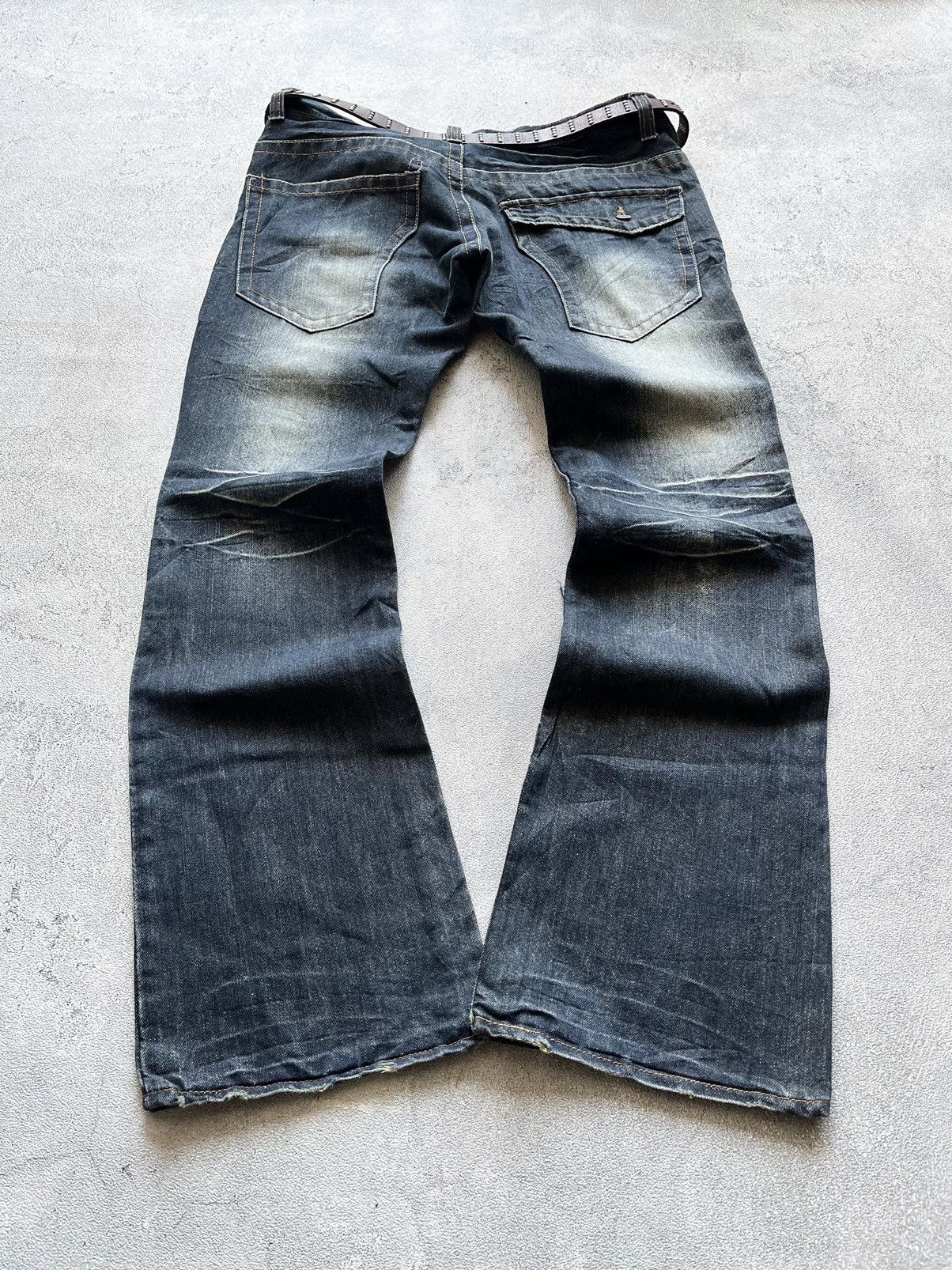 Tornado Mart 2000s ROOT THREE STYLE MUDWASH GLITTER FADED FLARE JEAN Size US 28 / EU 44 - 9 Thumbnail