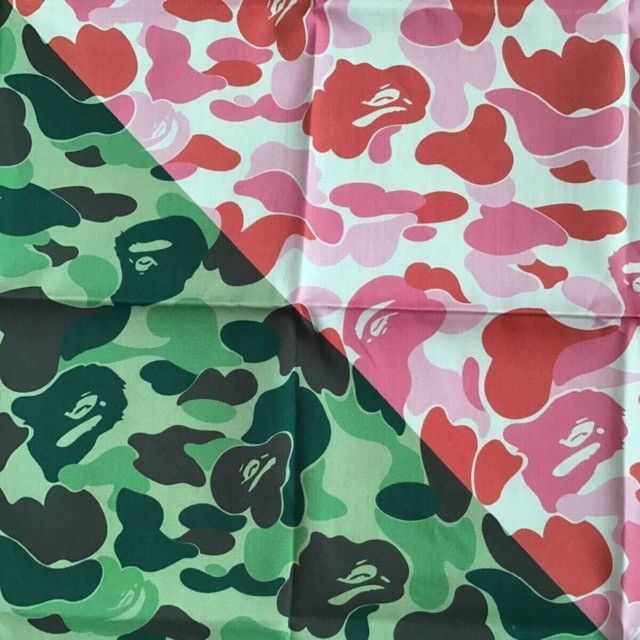 Bape BAPE ABC CAMO PINK GREEN Bandana a bathing ape Size ONE SIZE - 2 Thumbnail