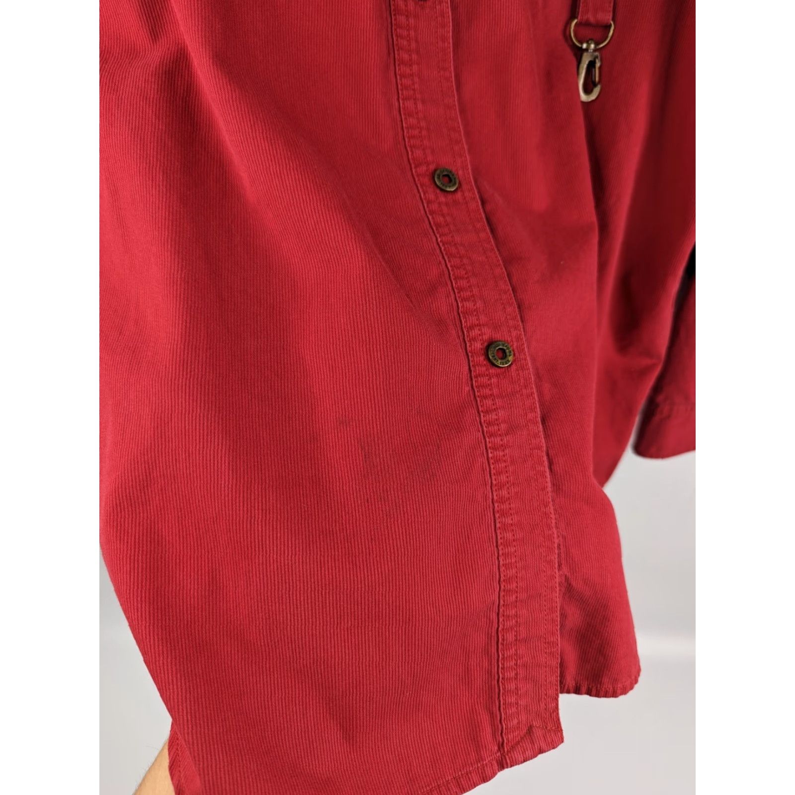 Ralph Lauren VINTAGE Lauren Ralph Lauren Button Up Shirt Womens Medium Red Corduroy Cotton Blend Long Sleeve Fall Winter Fish Theme Jersey? Size M / US 6-8 / IT 42-44 - 5 Thumbnail