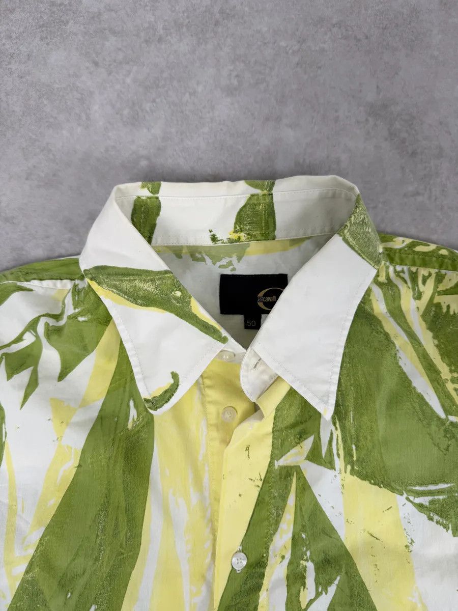 2000s Cavalli Overprint Green White Shirt