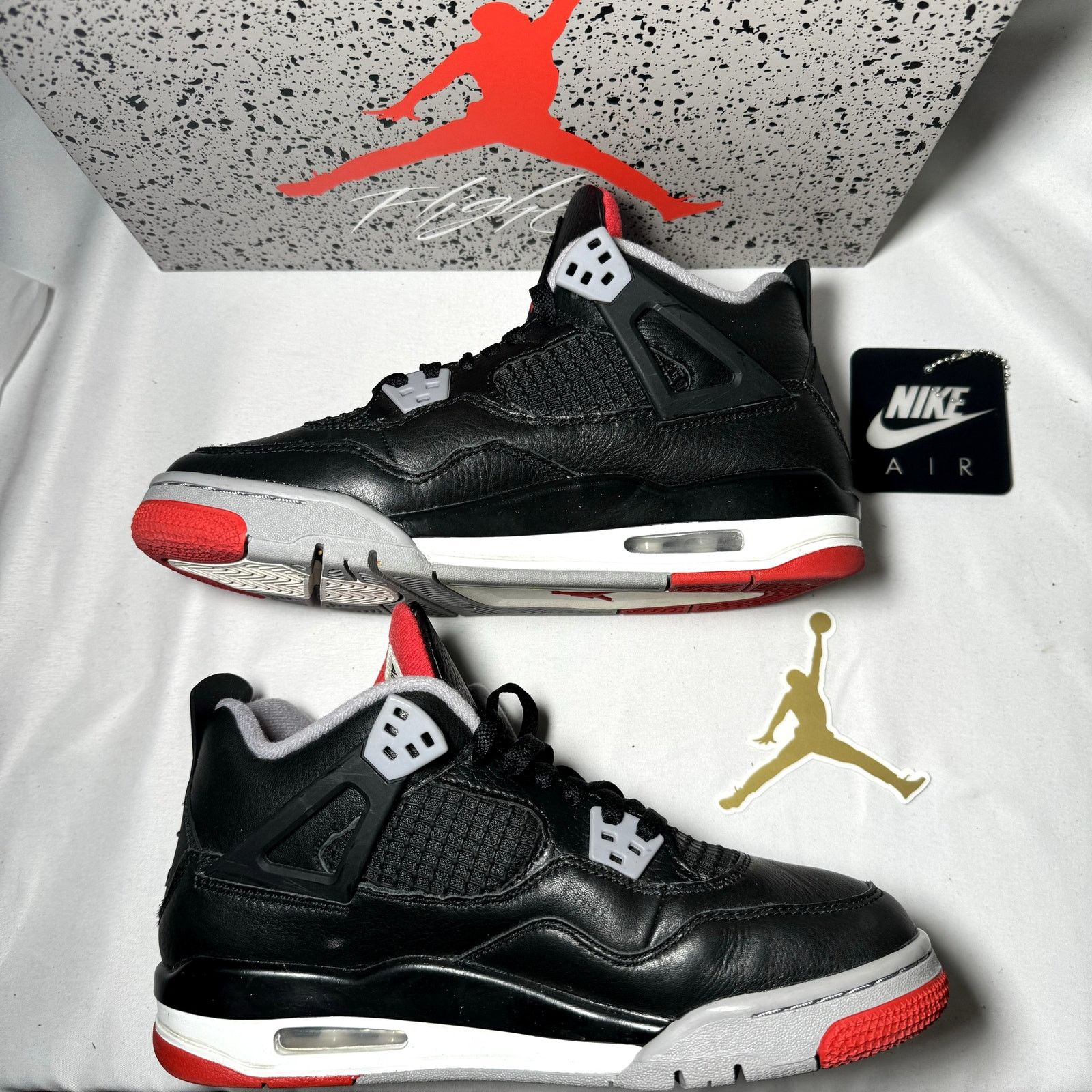 Jordan Brand × Nike Size 6.5 - Air Jordan 4 Retro GS Bred Reimagined Men's Shoes Size US 6.5 / EU 39-40 - 3 Thumbnail