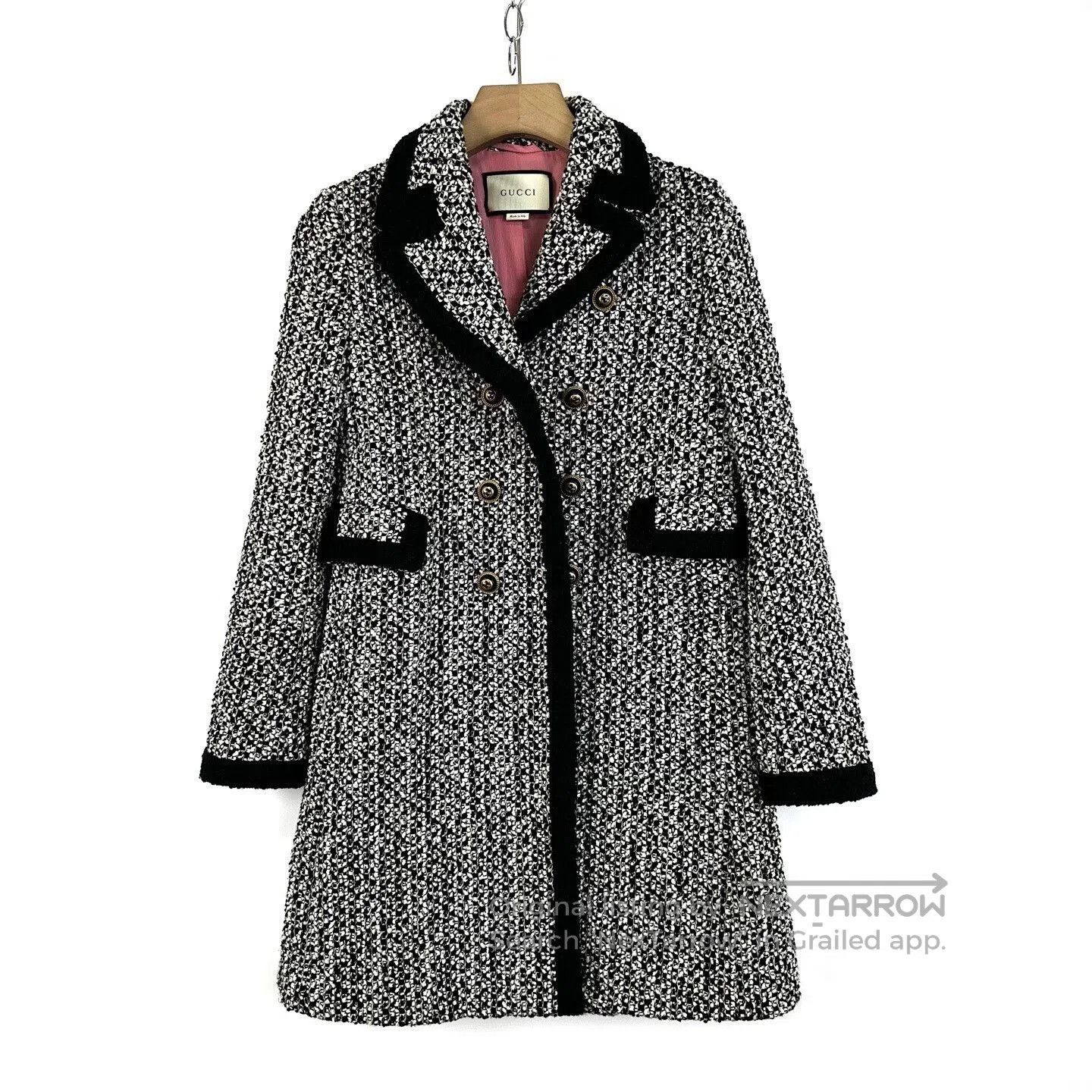 Gucci Gucci Double-Breasted Tweed Wool Coat. Size XS / US 0-2 / IT 36-38 - 1 Thumbnail