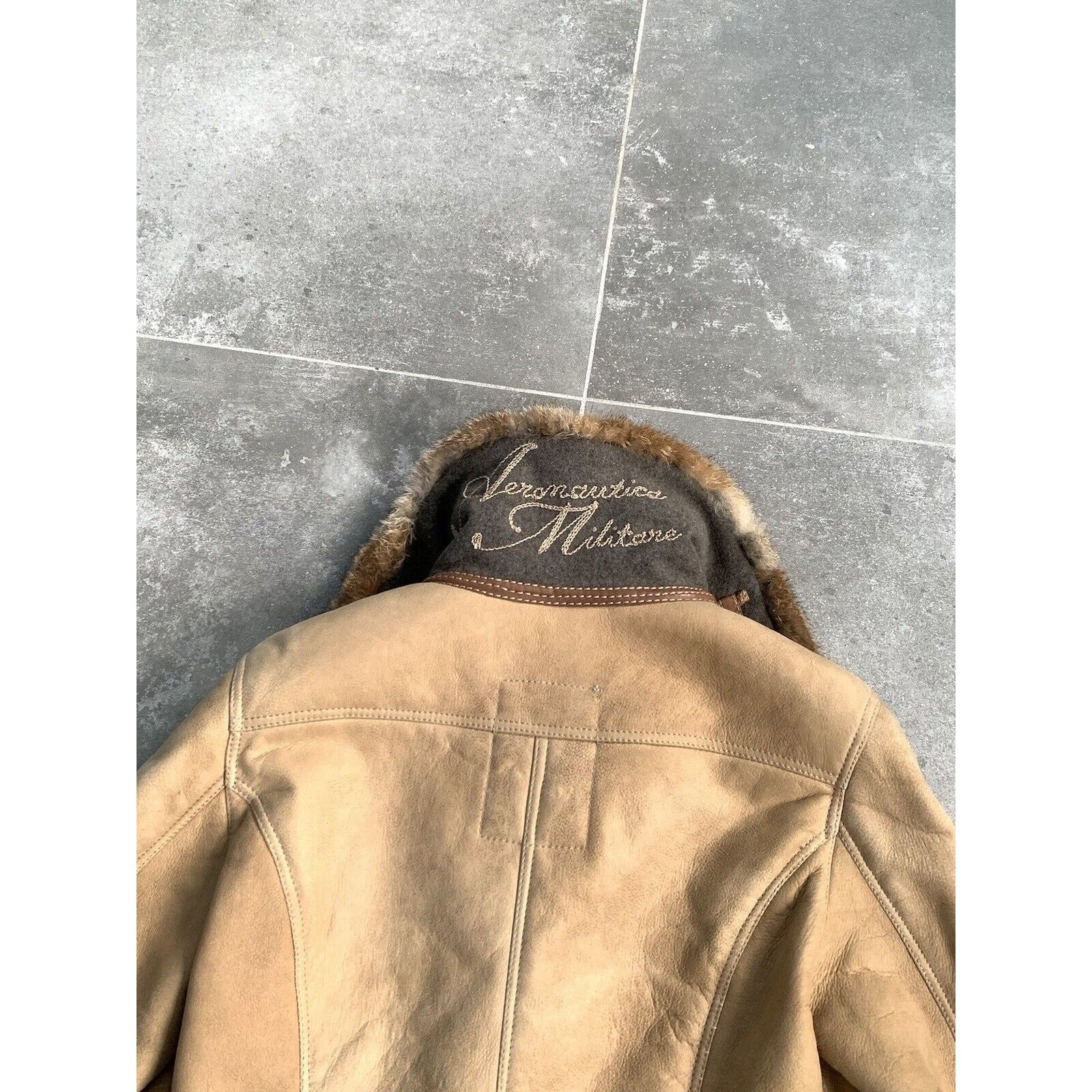 Aeronautica Militare AERONAUTICA MILITARE Sheepskin Fur Biker Jacket Coat IT 42 S Size M / US 6-8 / IT 42-44 - 23 Thumbnail