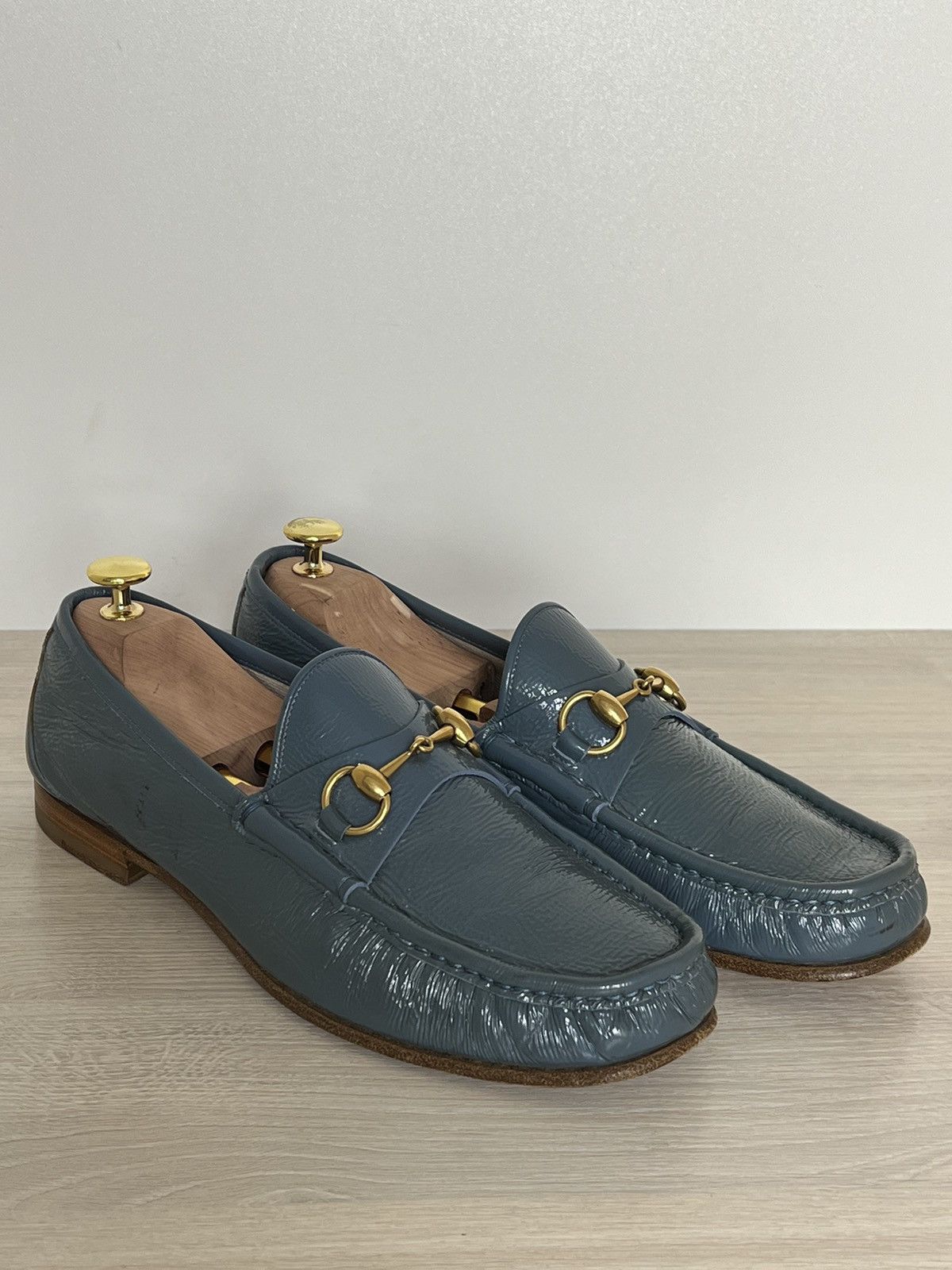 Gucci Teal Patent Leather Horsebit Loafers Size US 9 / EU 42 - 3 Thumbnail
