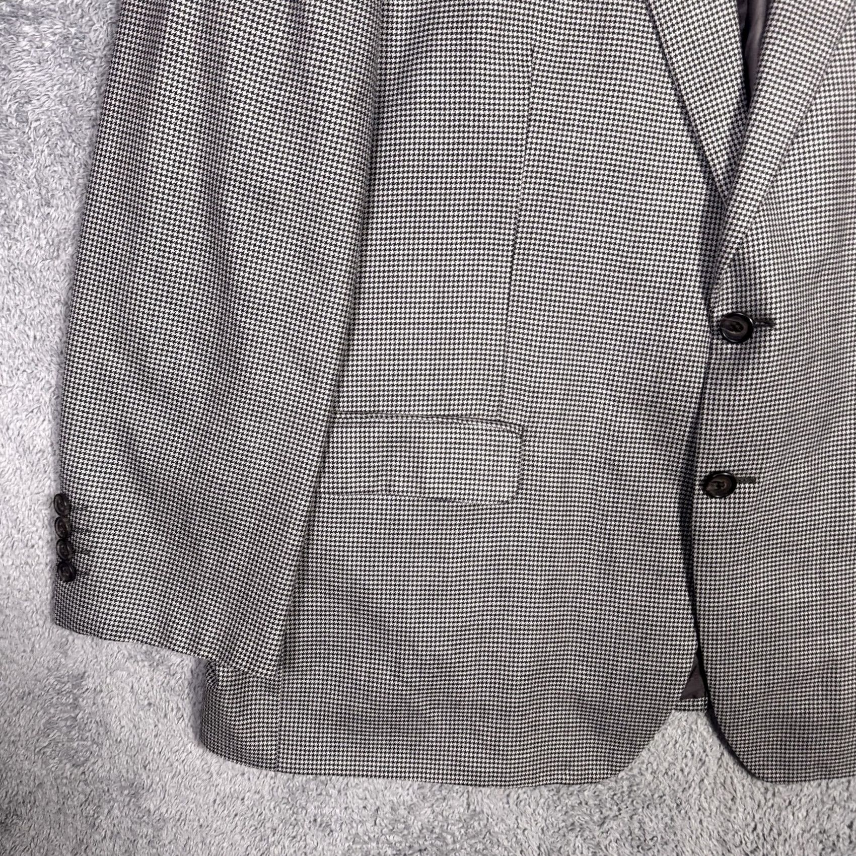 Ralph Lauren Ralph Lauren Blazer Men 50R Silk Wool Houndstooth Sport Coat Suit Jacket – 80s/90s Style Size 50R - 2 Thumbnail