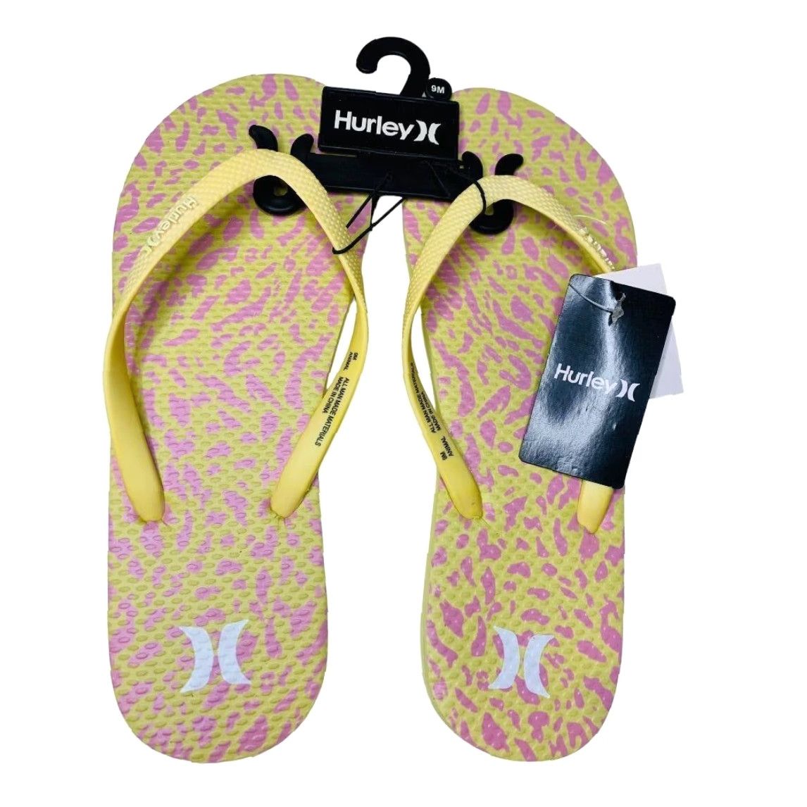 Hurley Hurley Womens Flip Flop Sandal 9M Multicolor Yellow Pink Cheetah Sunrise Animal New Size US 9 / IT 39 - 2 Thumbnail