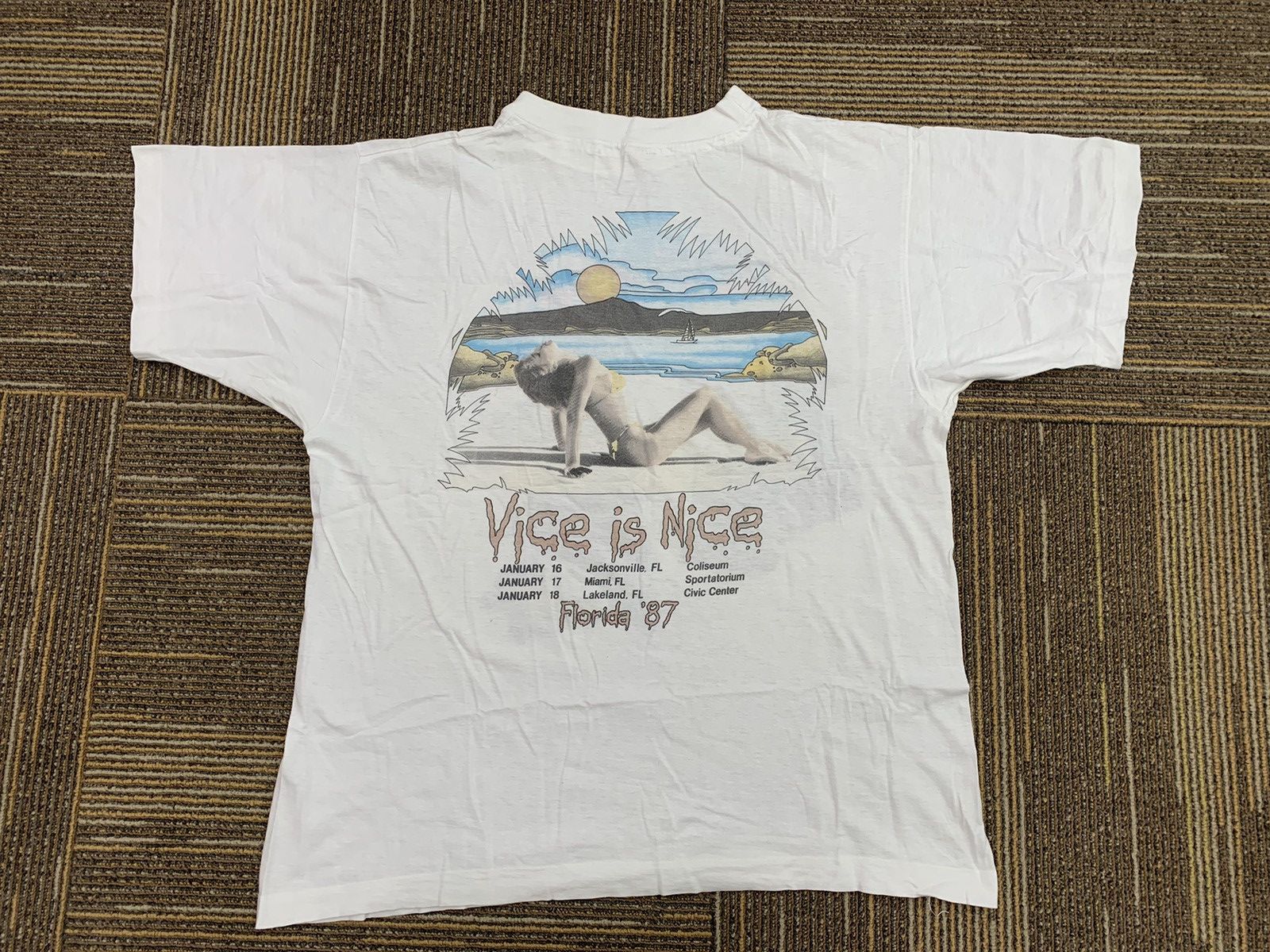 Band Tees × Vintage VTG 80s IRON MAIDEN FLORIDA TOUR BAND SHIRT Size US L / EU 52-54 / 3 - 7 Thumbnail