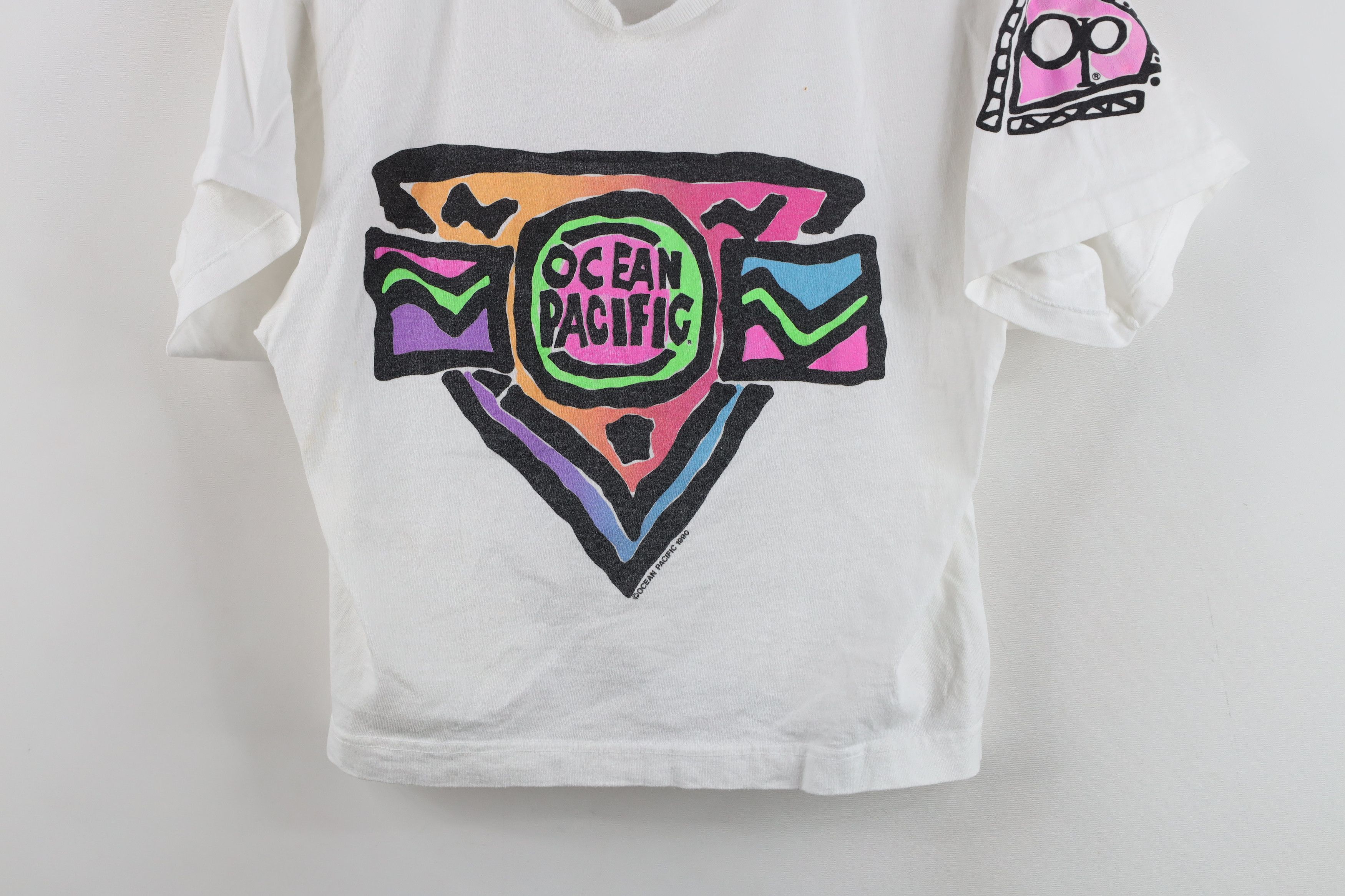 Ocean Pacific Vintage 90s Ocean Pacific Cropped Surfing T-Shirt USA Size ONE SIZE - 3 Thumbnail