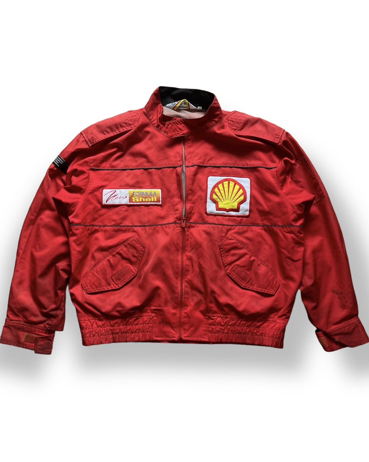 Formula 1 Vintage Japan Formula 1 Shell Workers Dirty Bomber Jacket Size US XL / EU 56 / 4 - 18 Thumbnail