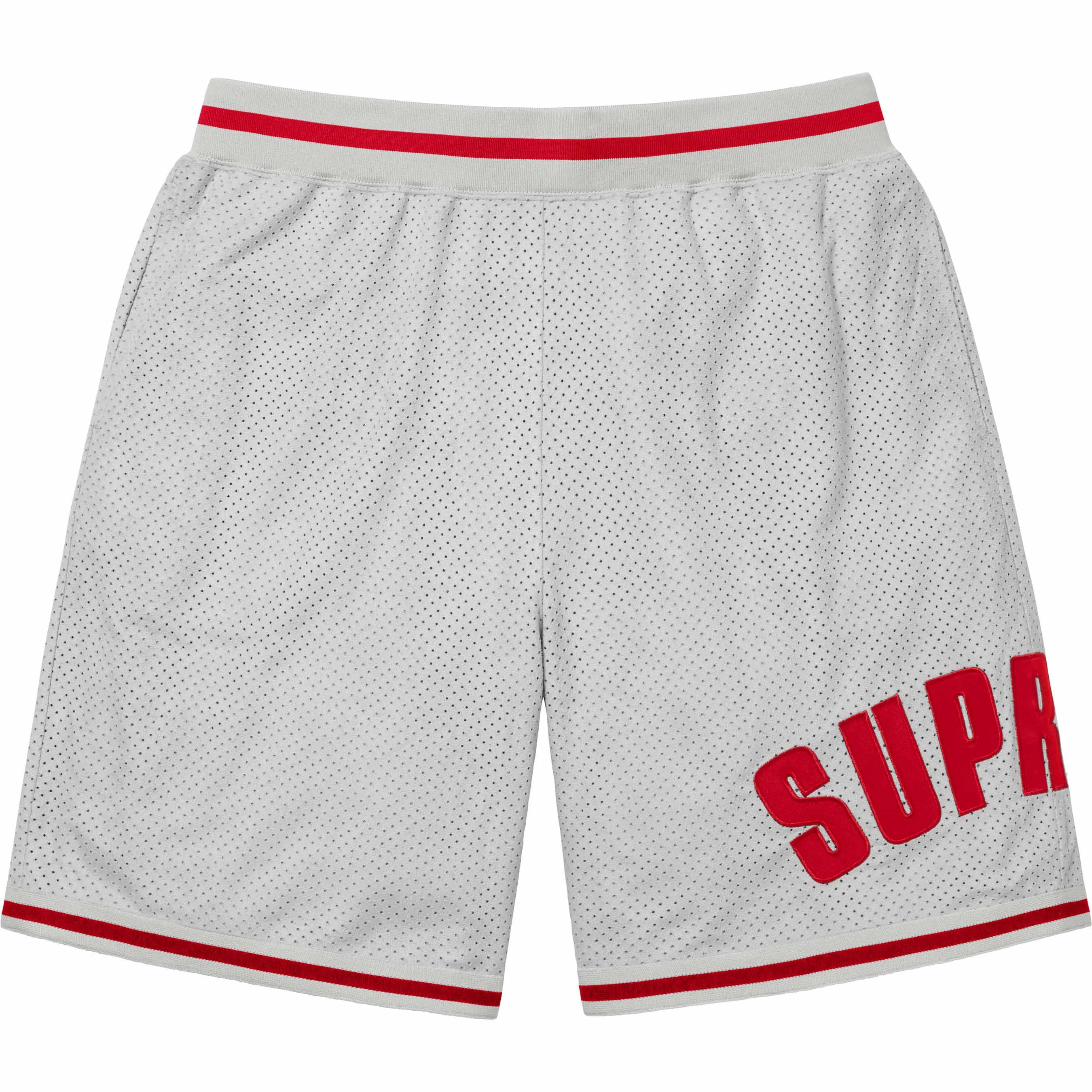 image of Supreme Ultrasuede Mesh Short in Grey, Men's (Size 36)