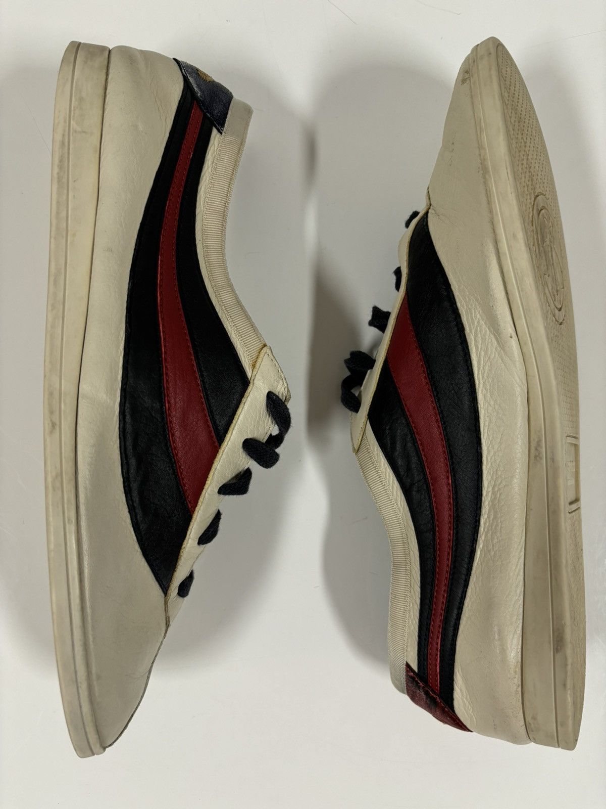 Designer × Gucci × Paolo Gucci FALACER Web Hebron Leather Stripe Low-Top Sneakers Trainers Size US 7.5 / EU 40-41 - 9 Thumbnail