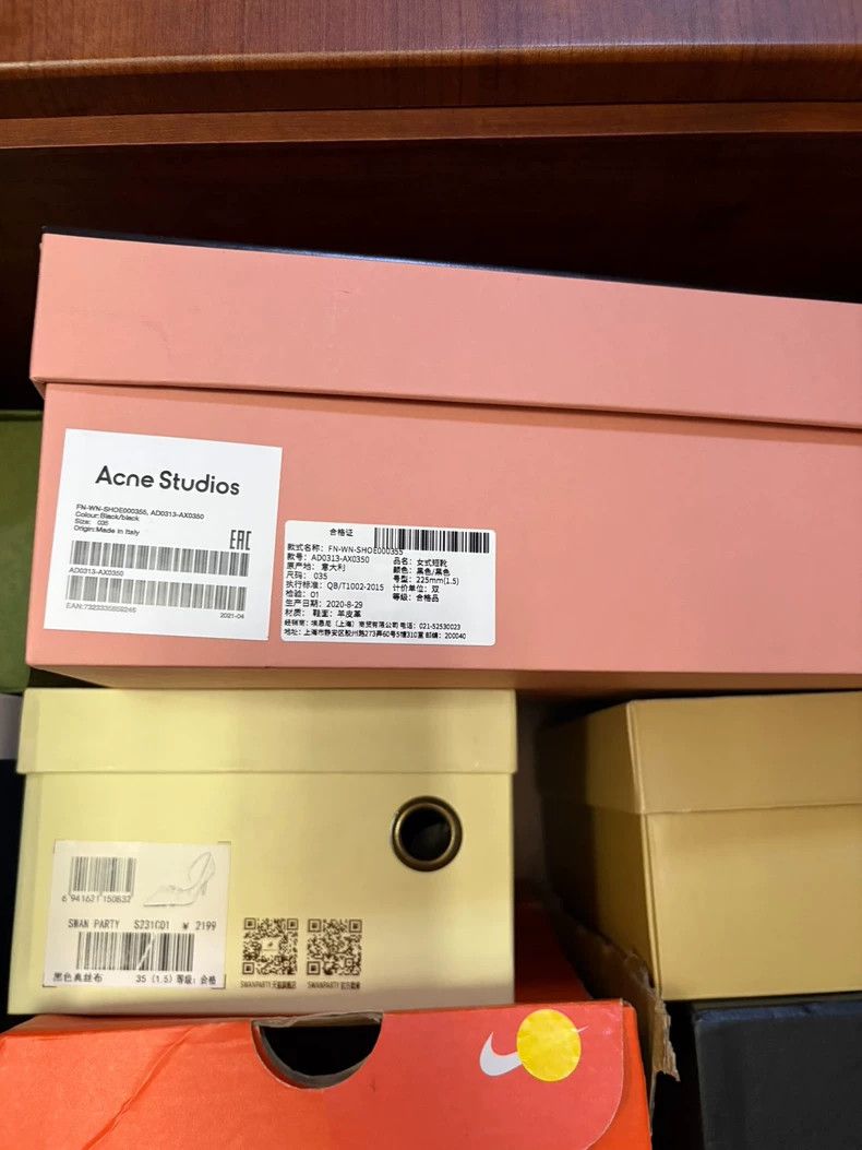 Acne Studios Acne Studios size:36 Black square-heeled sheepskin ankle b Size US 5.5 / IT 35.5 - 8 Thumbnail