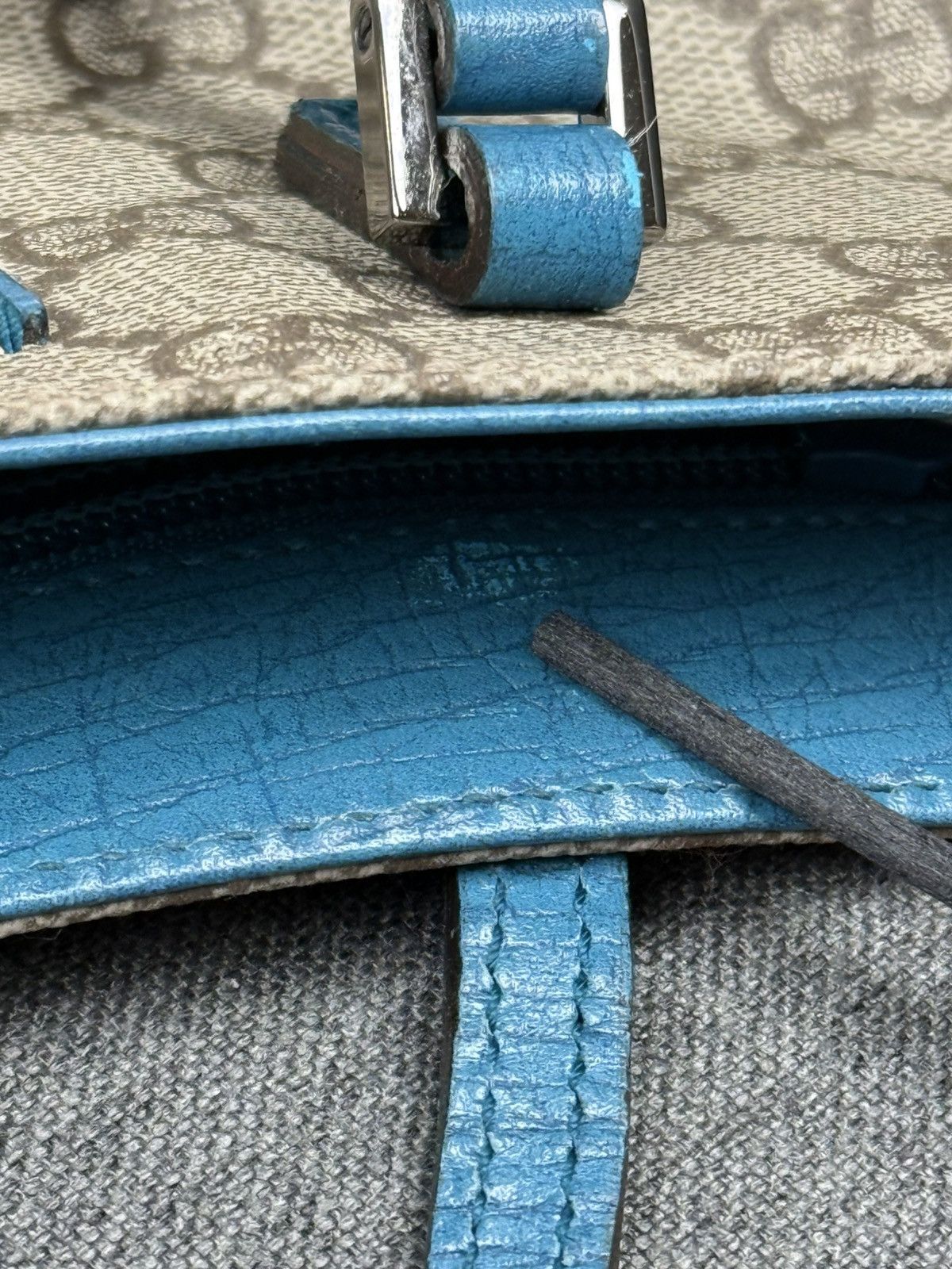 Gucci GUCCI Leather Tote Bag GG Pattern Blue women Handbag Size ONE SIZE - 11 Thumbnail