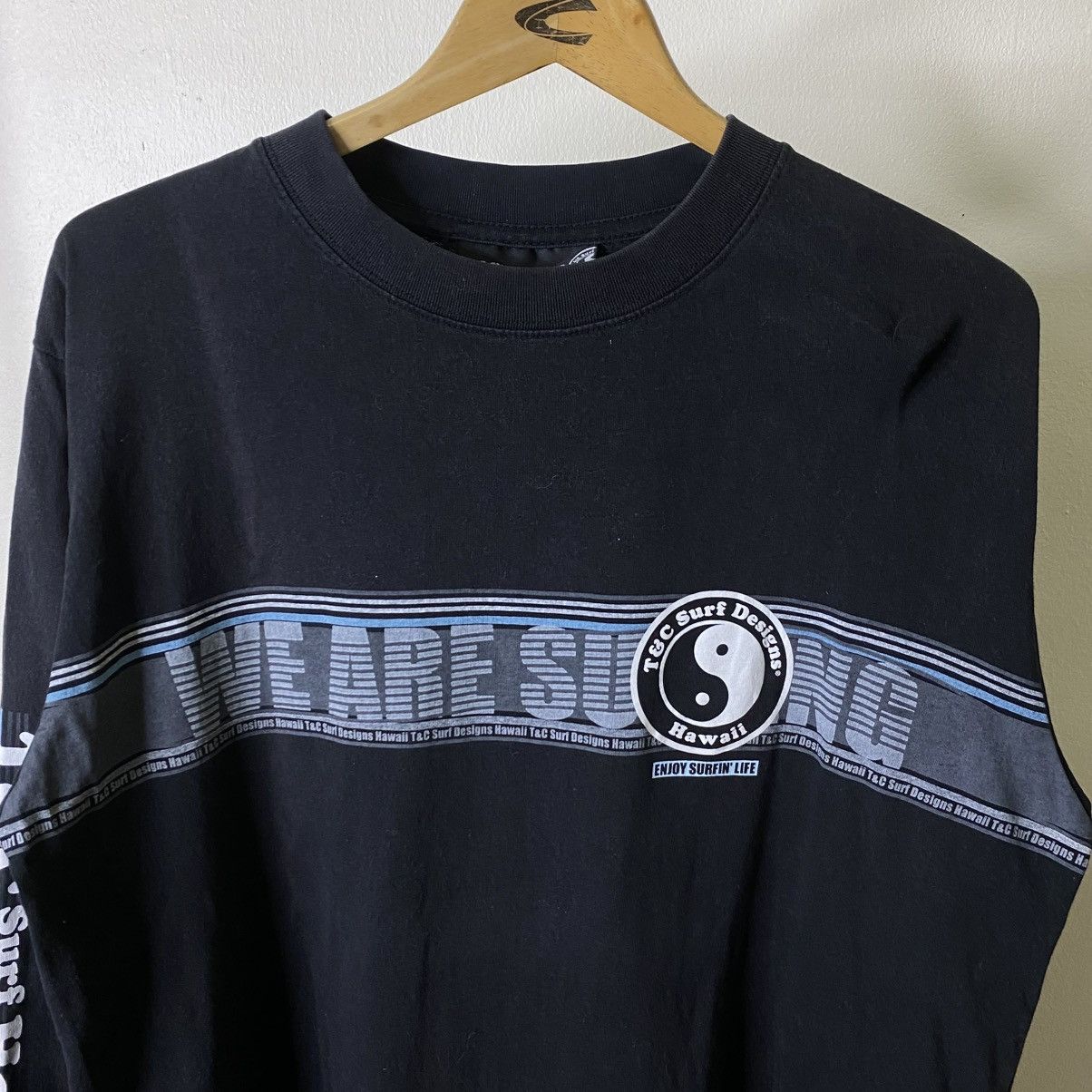 Vintage Vintage Y2K T&C Ying Yang Big Logo Surf LS Tee Size US XL / EU 56 / 4 - 8 Thumbnail