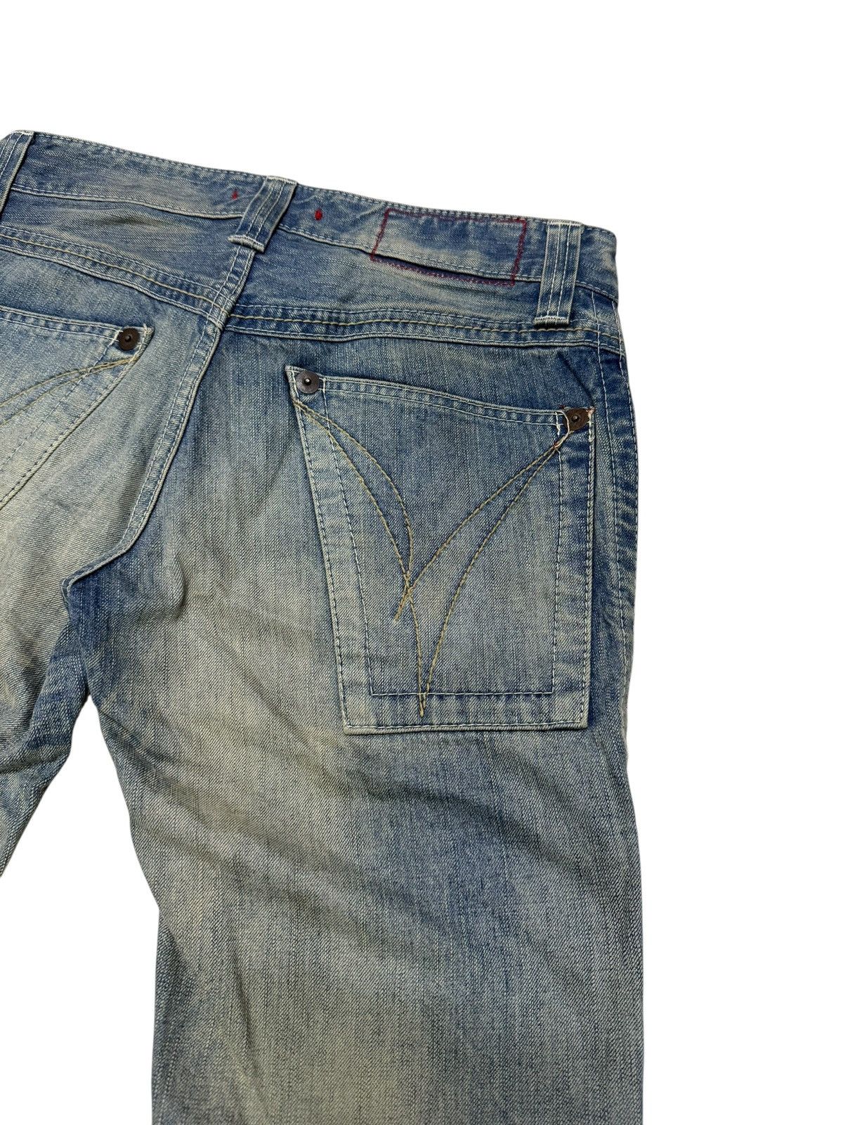 Japanese Brand Flared Jeans Blue Way Japan Acid Wash Rare Design Boot Cut Size US 30 / EU 46 - 21 Thumbnail