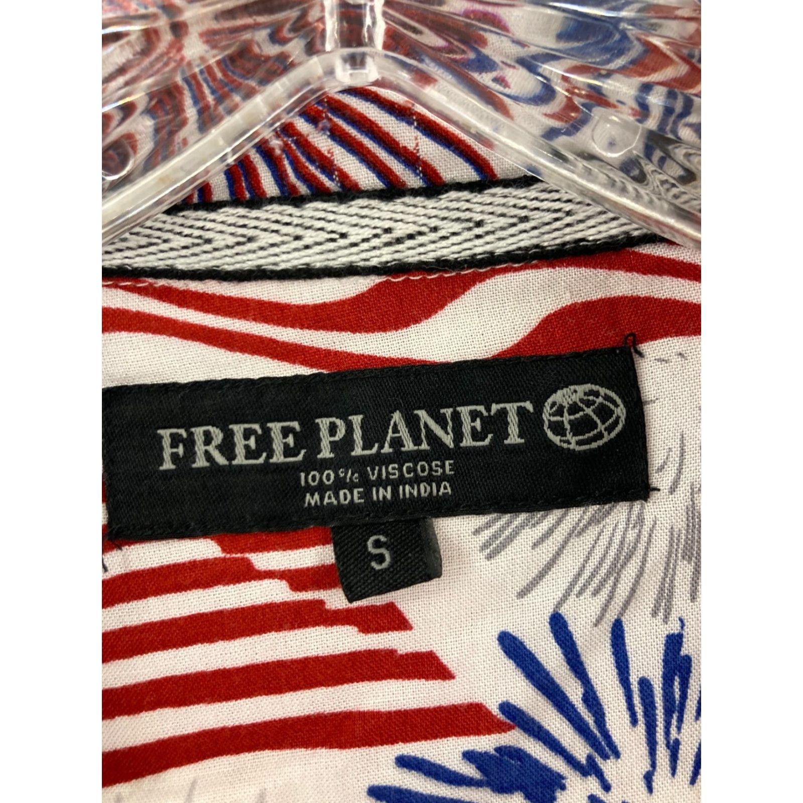 Vintage Free Planet Shirt Mens Small US Flag Fireworks Rayon Size US S / EU 44-46 / 1 - 2 Thumbnail
