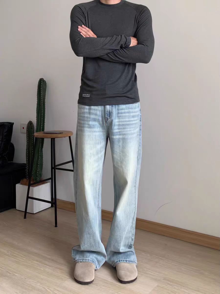 Japanese Brand × Vintage #02 Washed and Aged Loose Casual Light Blue Jeans Size US 34 / EU 50 - 2 Thumbnail