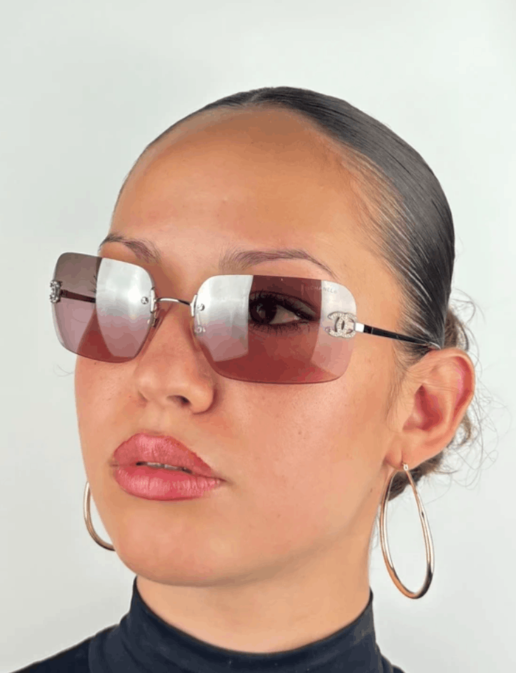 Chanel CHANEL Sunglasses 4017-D Rimless Rhinestone Size ONE SIZE - 2 Thumbnail