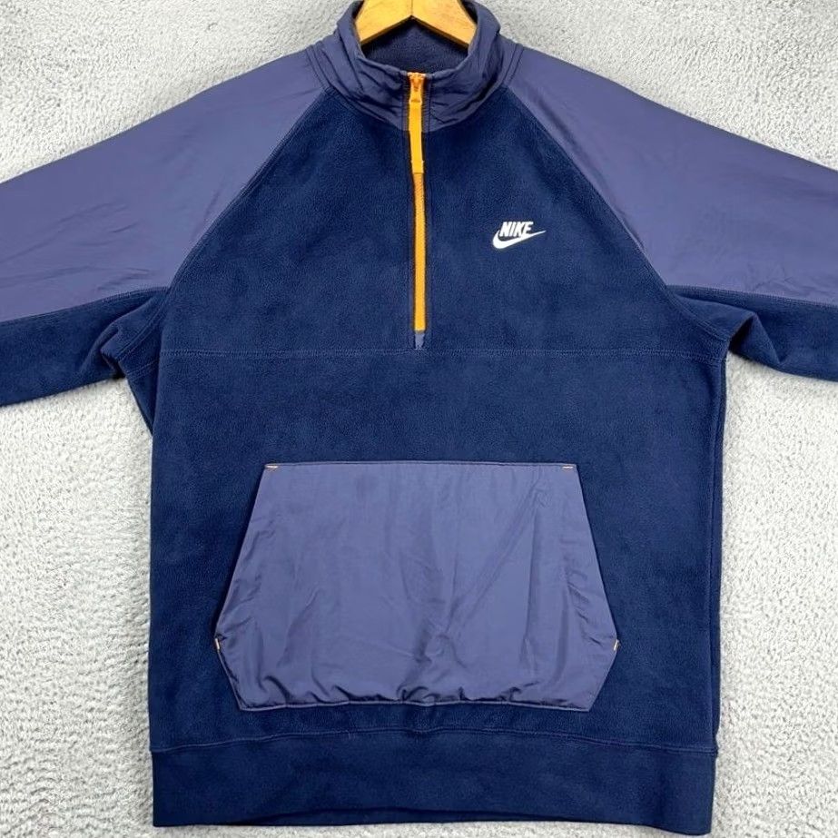 Nike Nike Fleece Sweatshirt Mens Medium Blue Purple Colorblock Quarter Zip Pullover Size US M / EU 48-50 / 2 - 4 Thumbnail