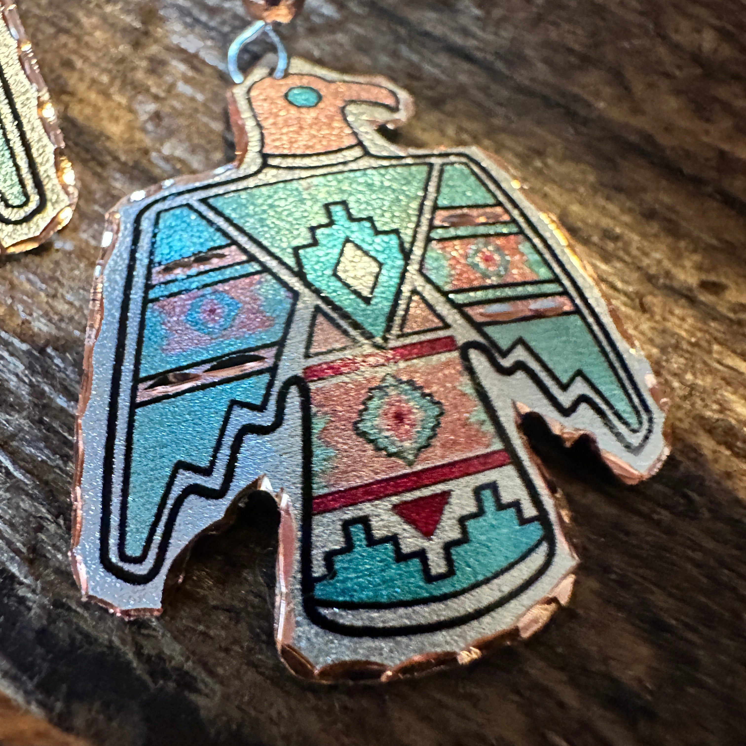 Other Handcrafted Boho Copper Earrings, Southwestern Thunderbird Size ONE SIZE - 5 Thumbnail
