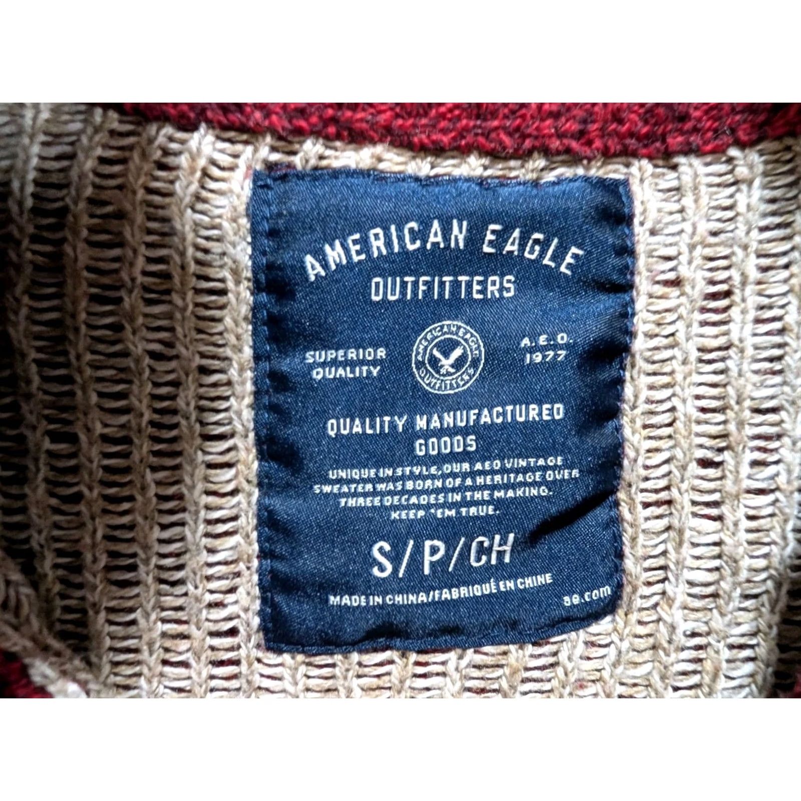 American Eagle Outfitters American Eagle Outfitters Sweater Aztec Fair Isle Red Men's S Pullover 1/4 Zip Knit Casual Vintage No Size US S / EU 44-46 / 1 - 2 Thumbnail