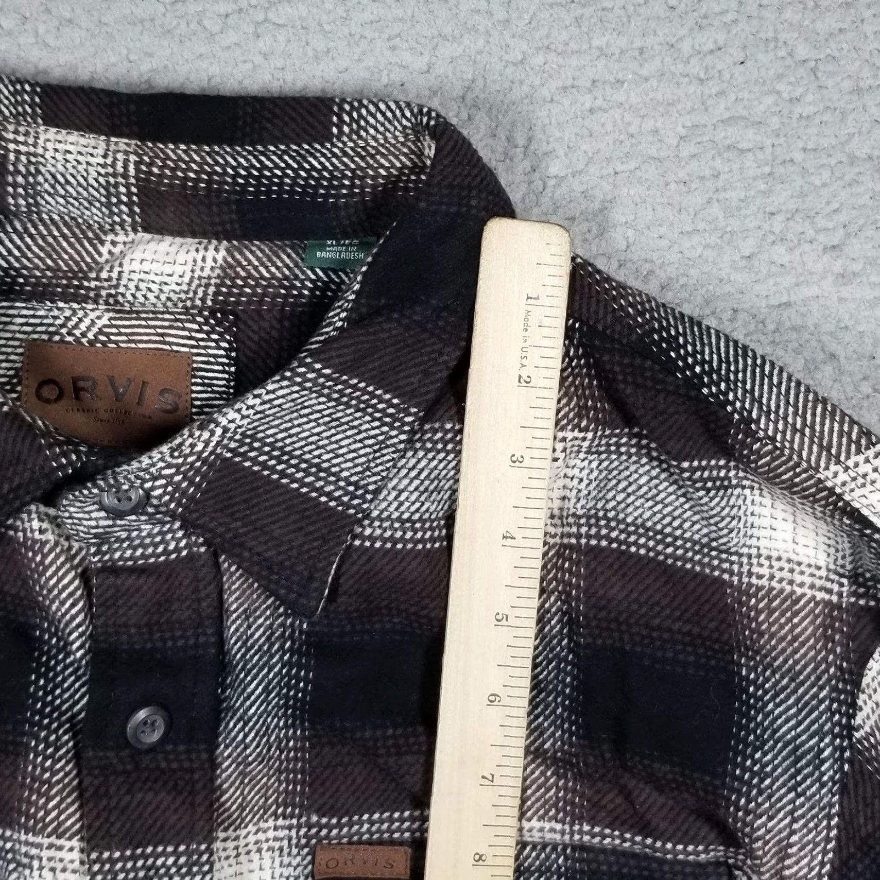 Orvis VINTAGE Orvis Shirt Flannel Mens XL Brown Black Plaid Long Sleeve Ozarks Collection Size US XL / EU 56 / 4 - 5 Thumbnail