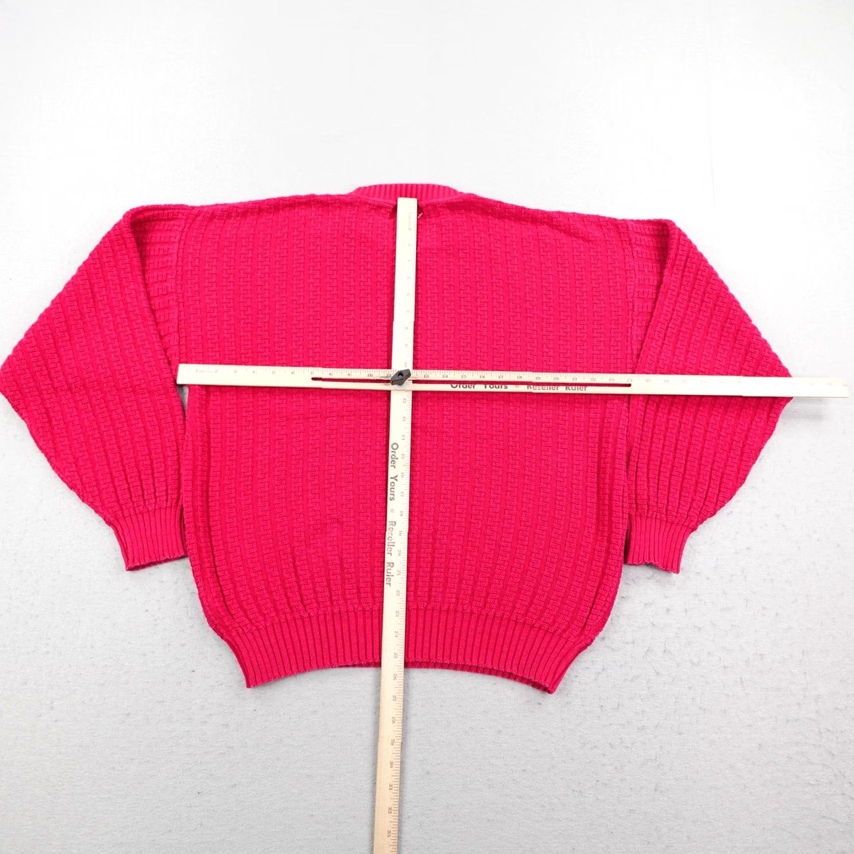 Lands' End VINTAGE Lands' End Sweater Shirt Men M Pink Textured Knit Pullover Crew Neck 90s USA Mens Size US M / EU 48-50 / 2 - 6 Thumbnail