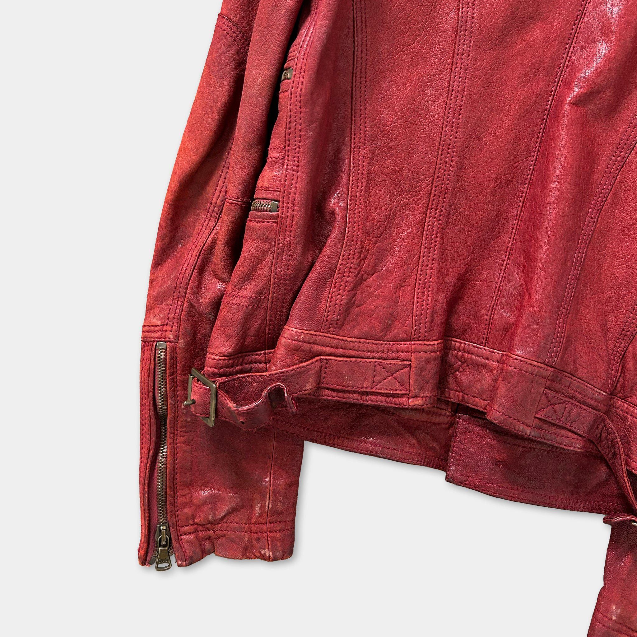Dolce & Gabbana Dolce & Gabbana Red Leather Jacket Size US M / EU 48-50 / 2 - 5 Thumbnail