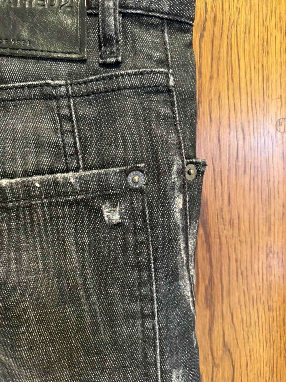 Dsquared2 FW16 Dsquared2 destroyed biker denim jeans grey black 50 Size US 34 / EU 50 - 23 Thumbnail