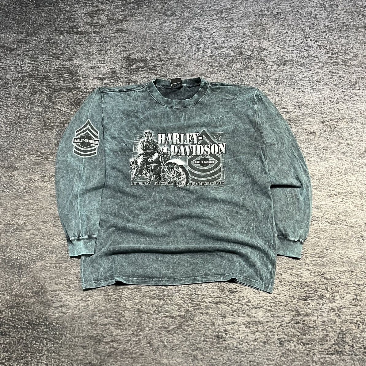 Harley Davidson Vintage Harley Davidson Biker Eagle Grunge Longsleeve Shirt Size US L / EU 52-54 / 3 - 1 Thumbnail