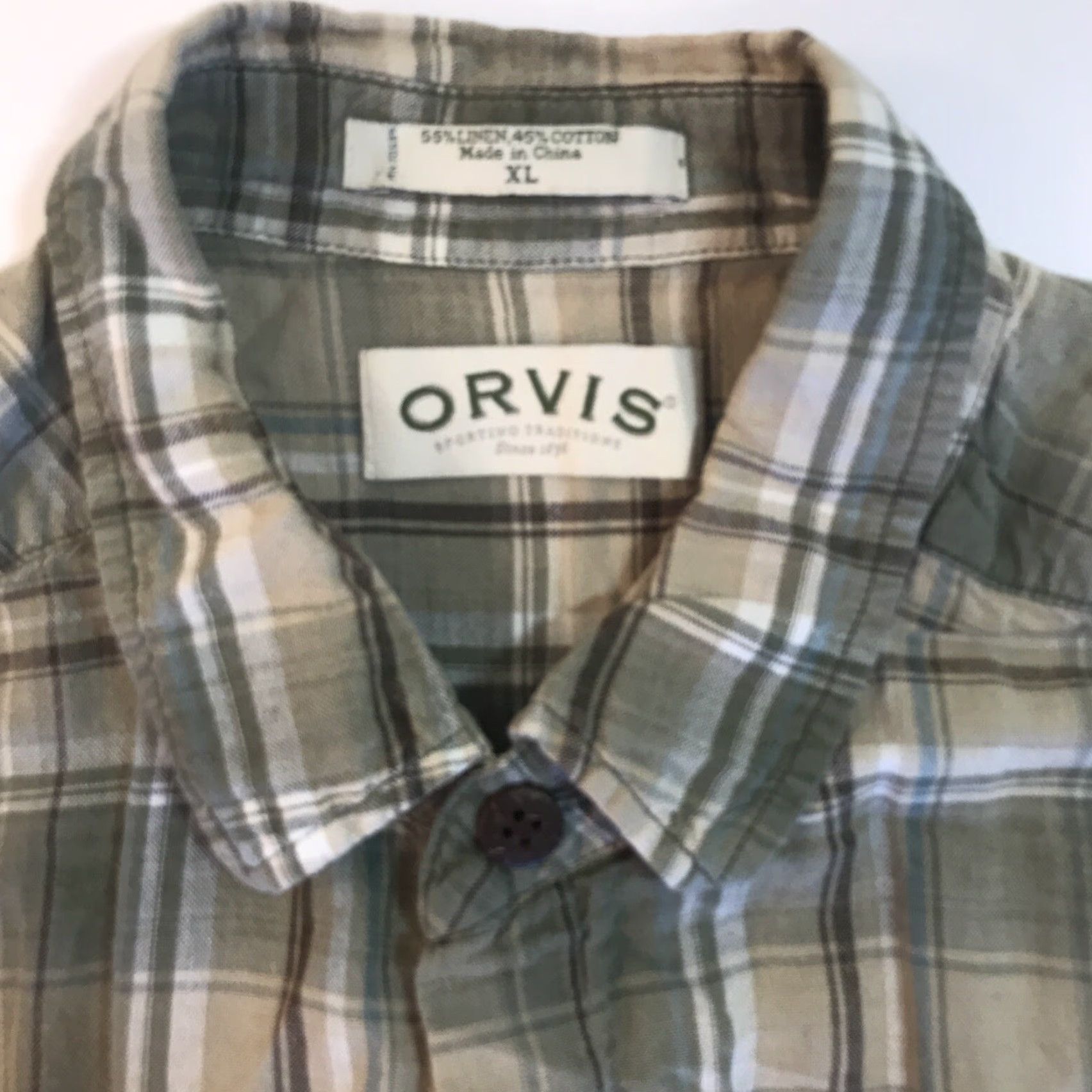 Orvis Orvis Button-Up Shirt Plaid Short Sleeve XL Multicolor Men’s Cotton Dress Casual Shirt - Classic Everyday Wear Size 46R - 3 Thumbnail