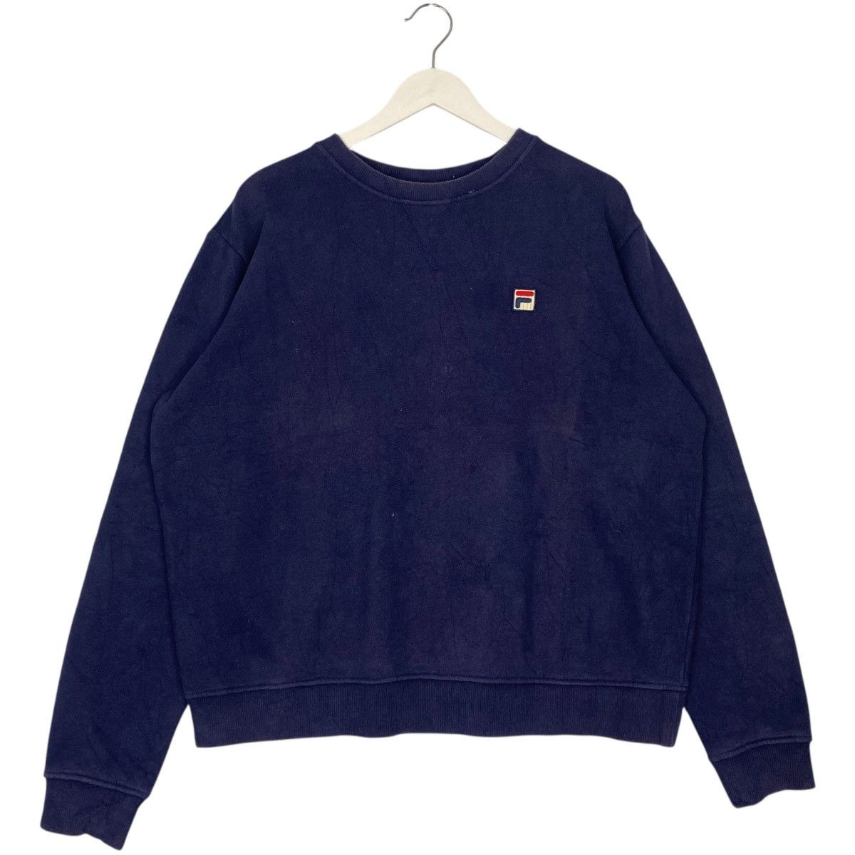 Vintage Vintage Fila Sweatshirt Crewneck Patch Logo Navy Blue Size M Size US M / EU 48-50 / 2 - 1 Thumbnail