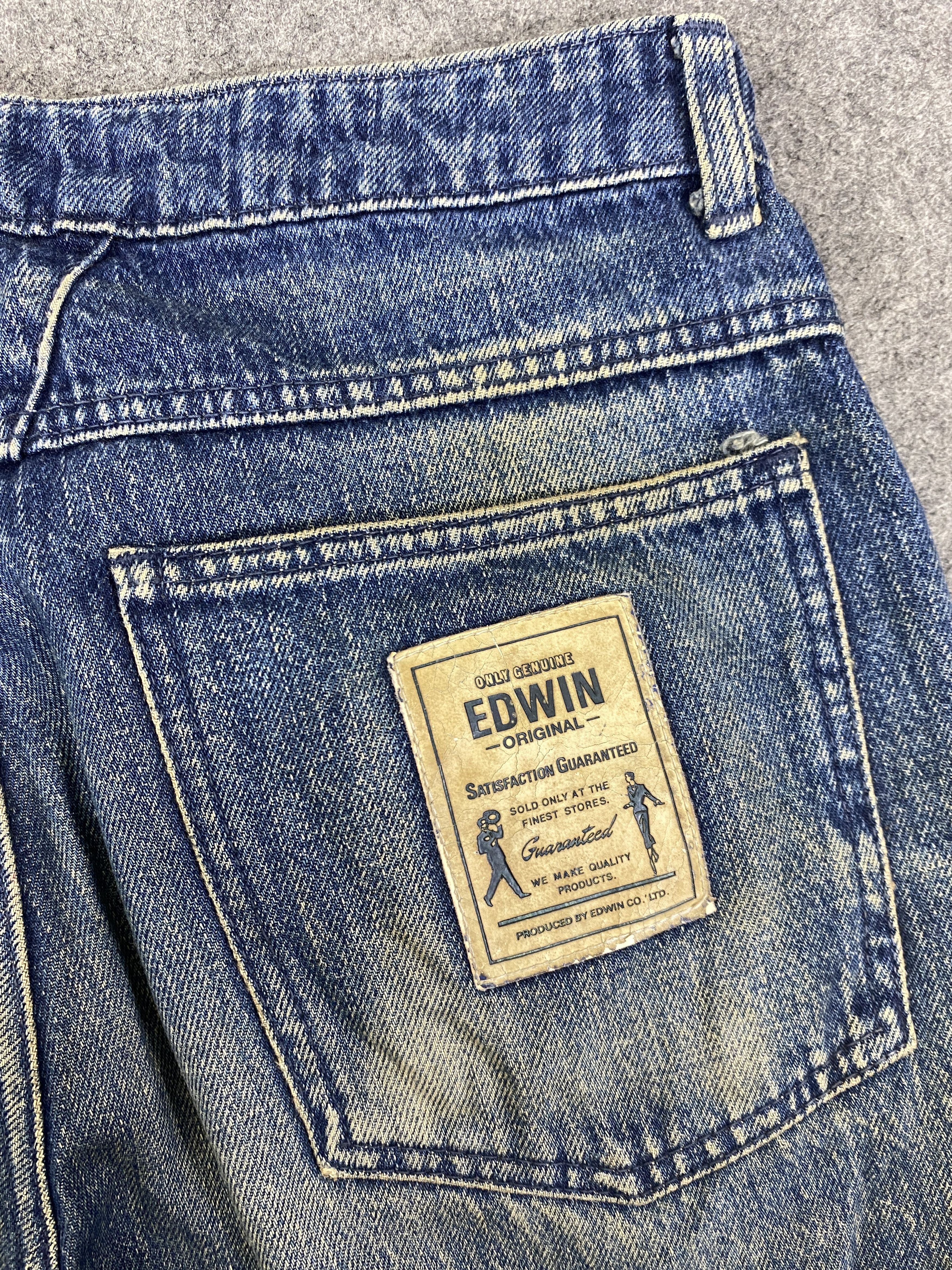 Japanese Brand Dirty Blue Vintage Edwin Jeans 29x27 Denim- JN3317 Size US 29 - 12 Thumbnail