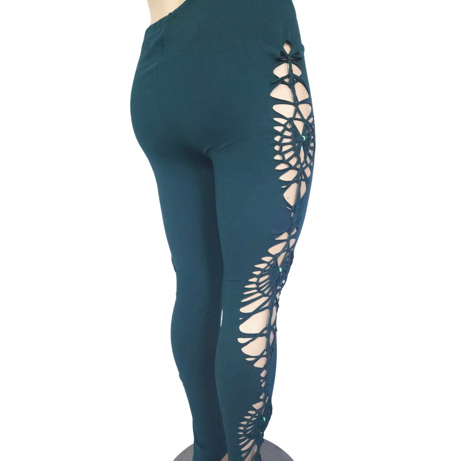 Other EMERALD VINES- 3XL - Leggings - Deep Green w/ Cute Side Cuts Size 42" / US 20 - 5 Thumbnail