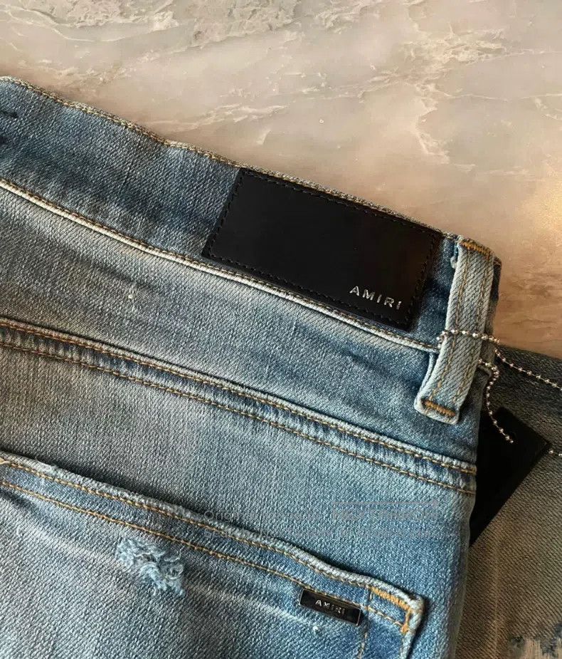 Amiri Amiri Size 34 Camouflage-printed blue jeans Size US 34 / EU 50 - 3 Thumbnail