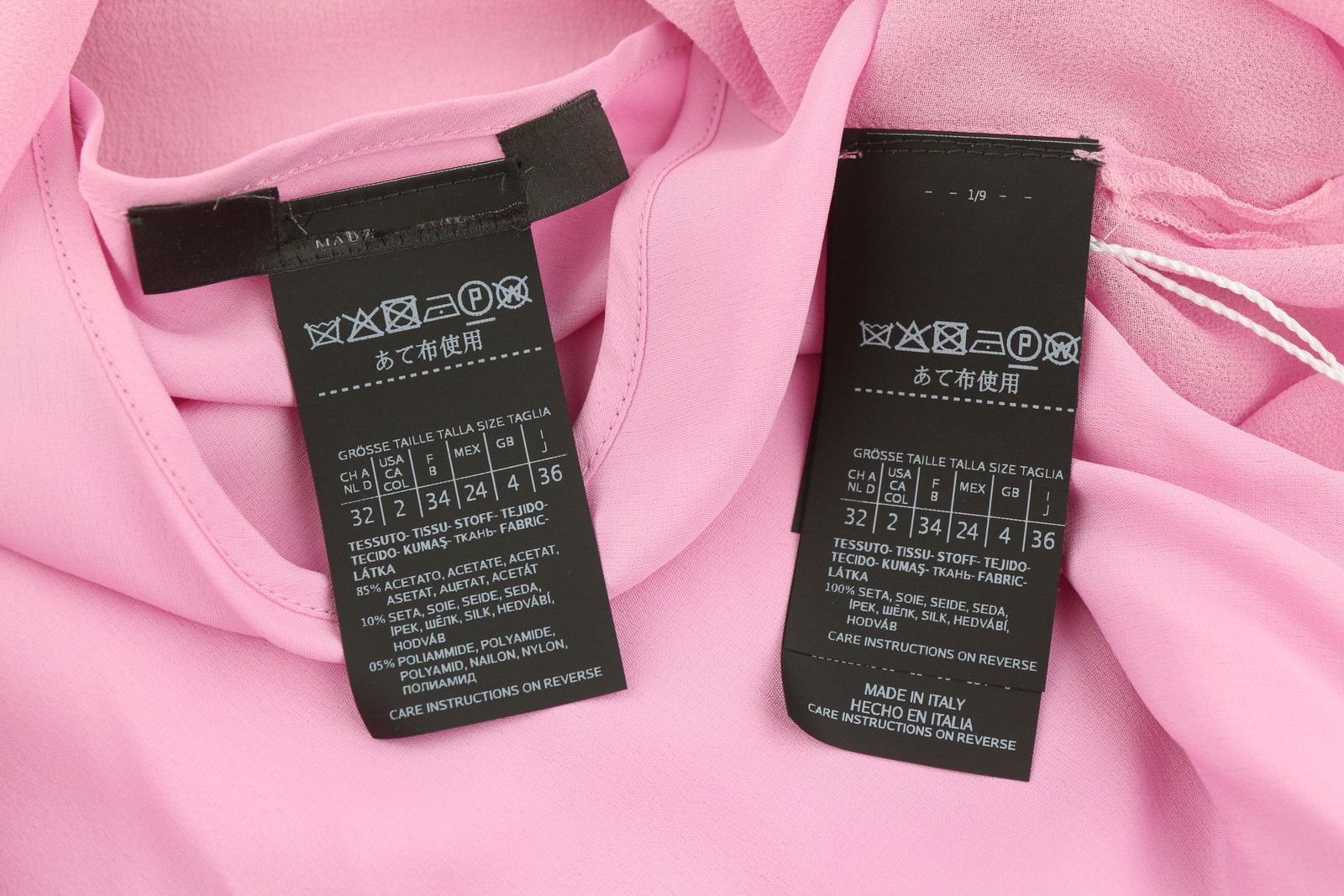 Max Mara EU34 XS Pink 100% Silk Rhinestones 2in1 Blouse 88774 Size XS / US 0-2 / IT 36-38 - 7 Thumbnail