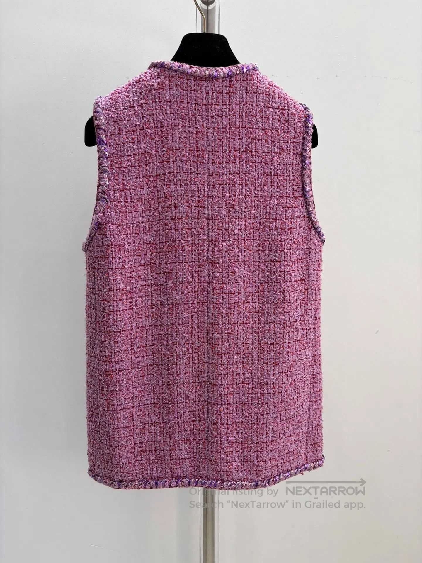 Chanel Chanel Pink Purple Knitted Long Vest. Size XXS / US 00 / IT 34 - 2 Thumbnail