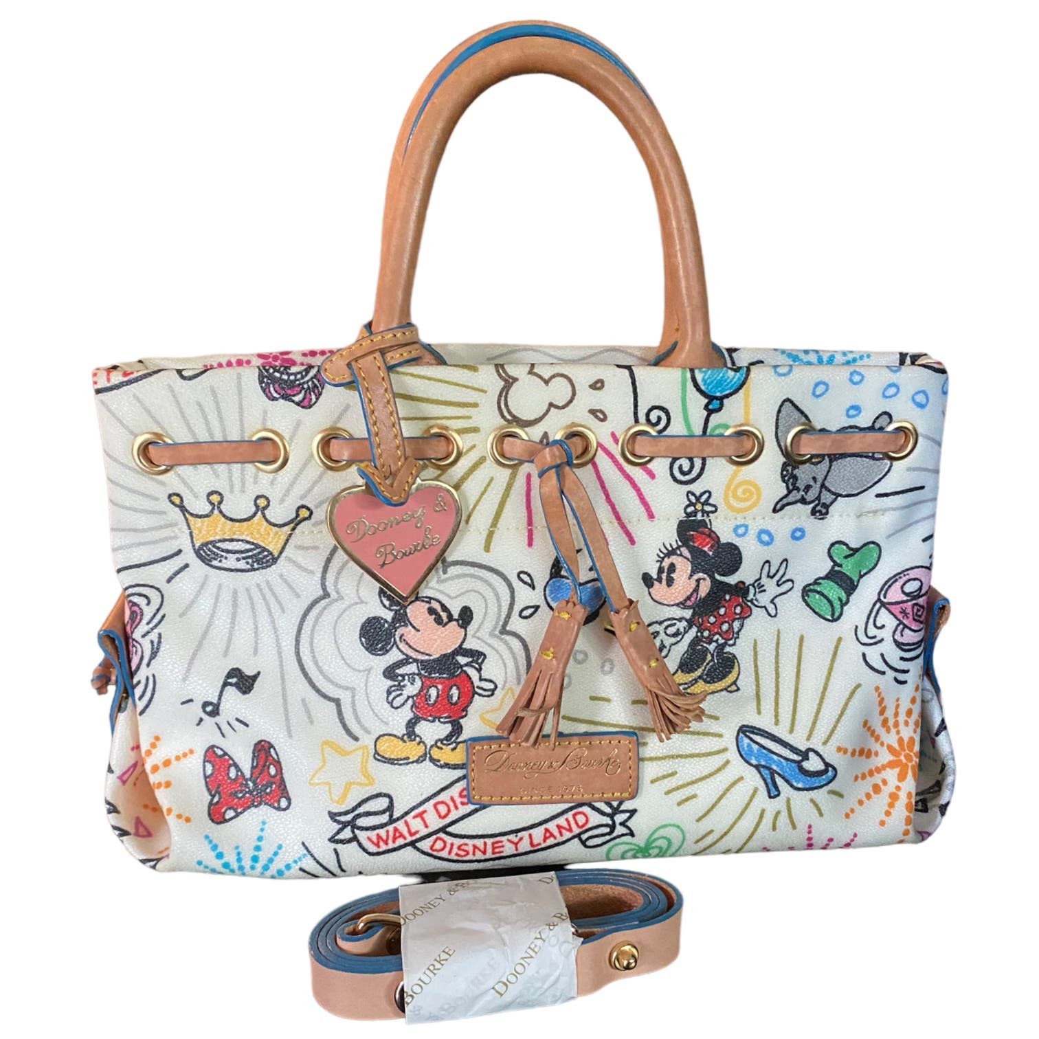 image of Dooney Bourke Disney Mickey Minnie Mouse Sketch Tassel Tote, Women's