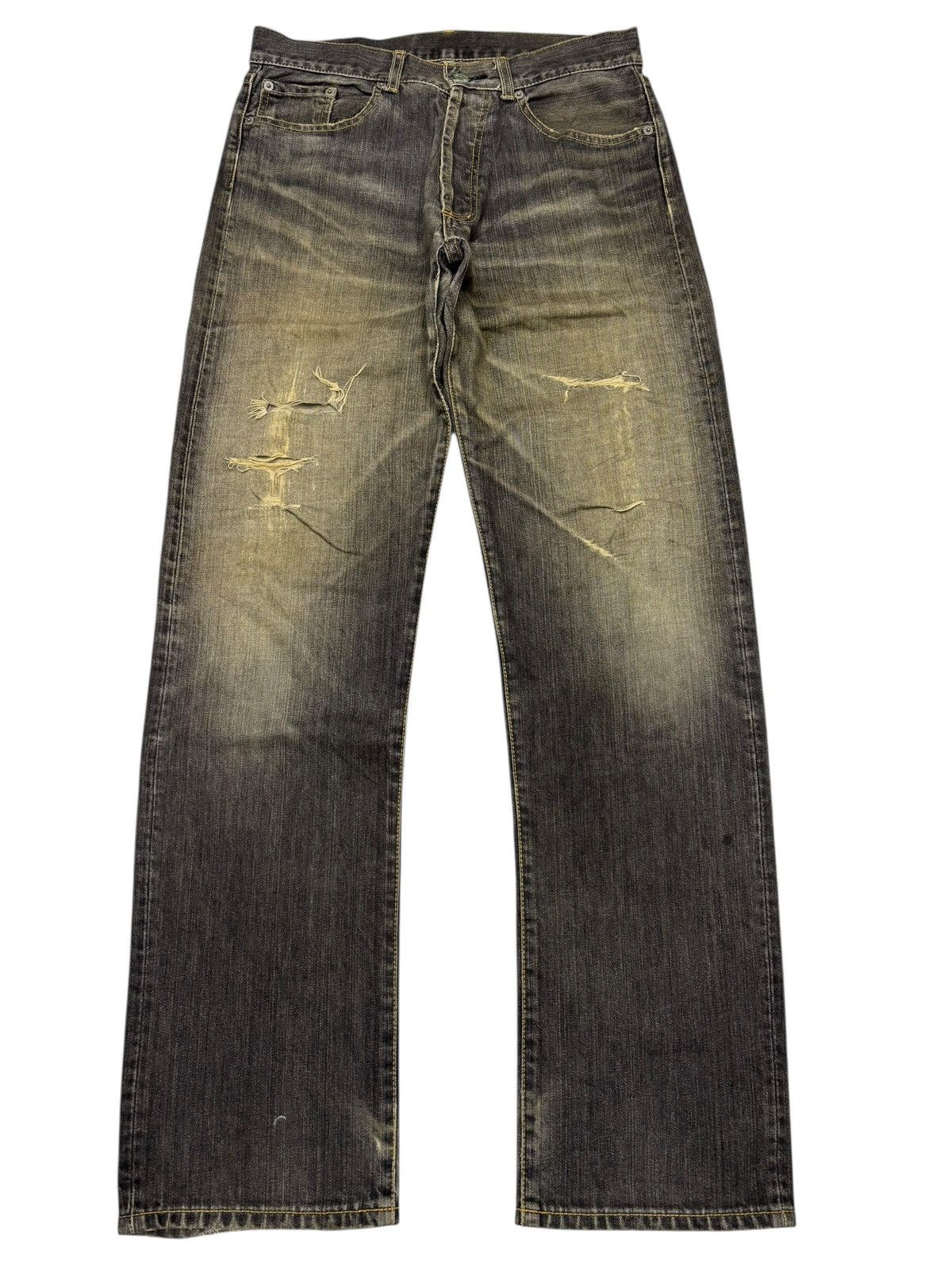 If Six Was Nine Scheme Warriors Made in Japan Rusty Mud Wash Distress Jeans Size US 31 - 7 Thumbnail