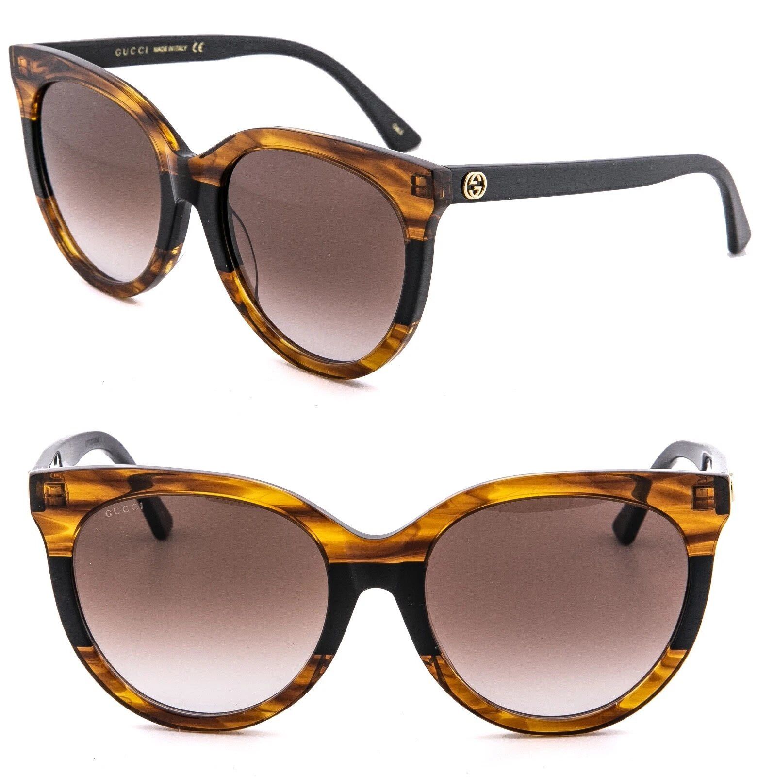 Gucci GUCCI GG0179 Black Brown Logo Fashion Sunglasses 0179 Size ONE SIZE - 1 Thumbnail